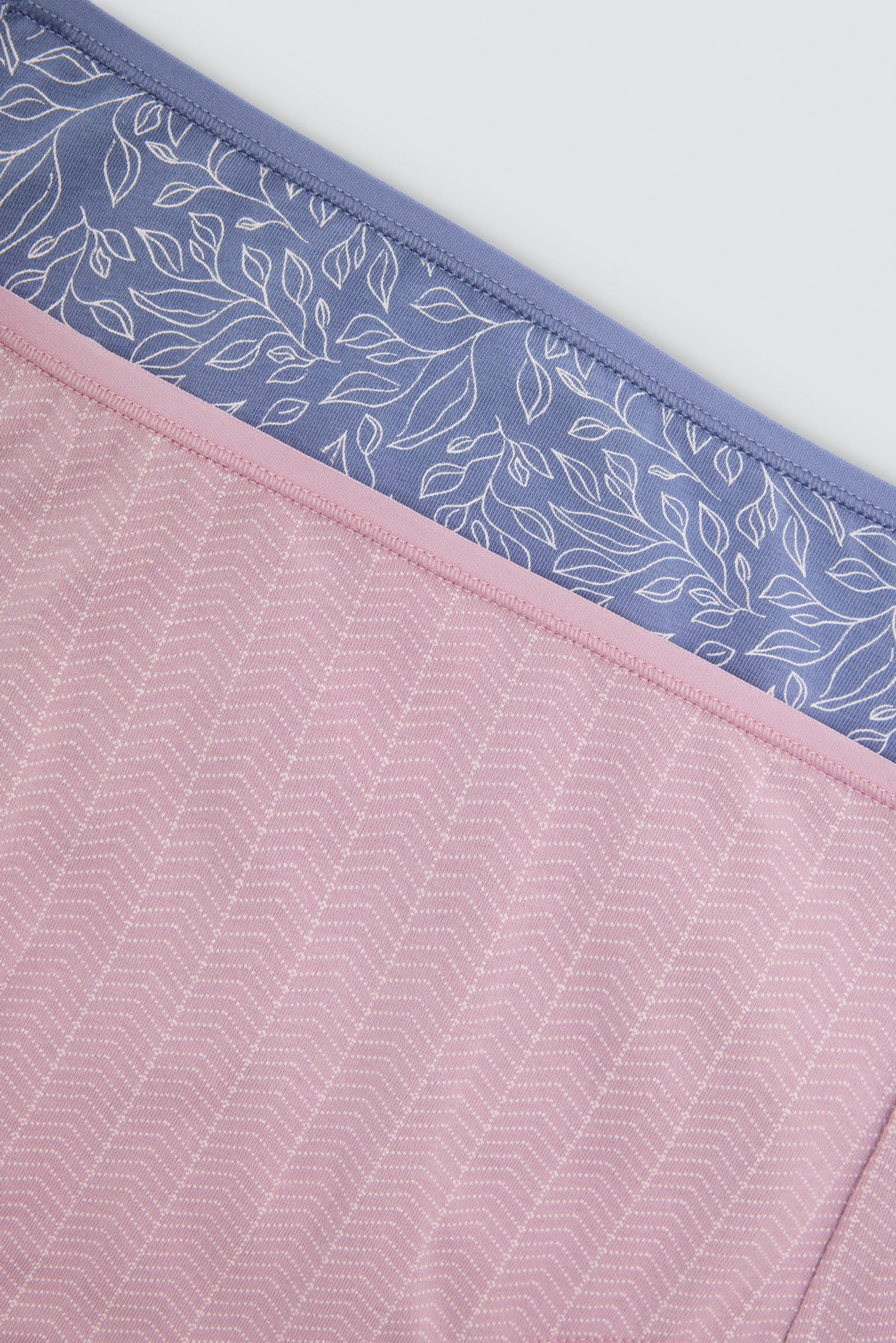Pack de 2 bragas altas algodón estampadas rosa y azul multicolor