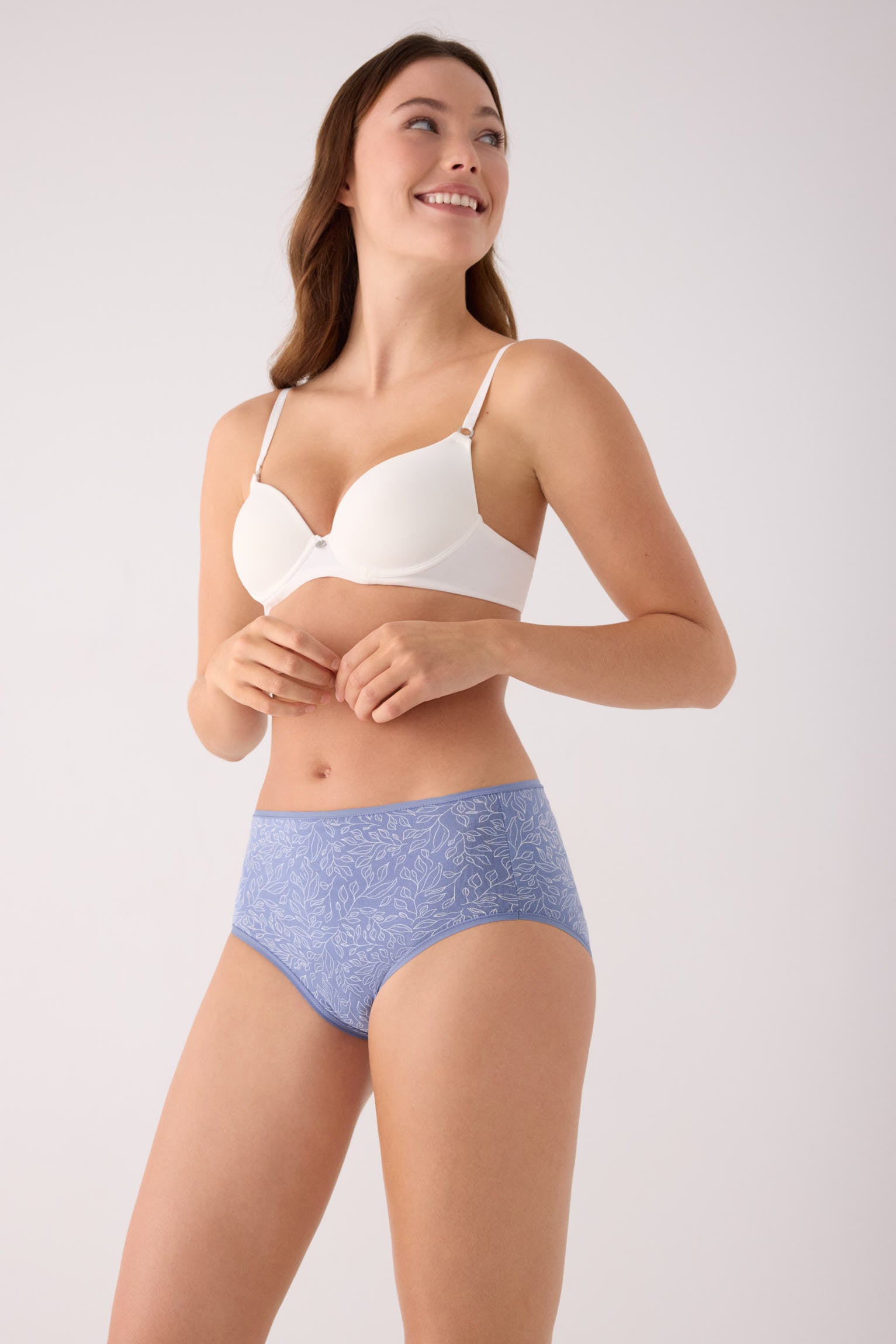 Pack de 2 bragas altas algodón estampadas rosa y azul multicolor