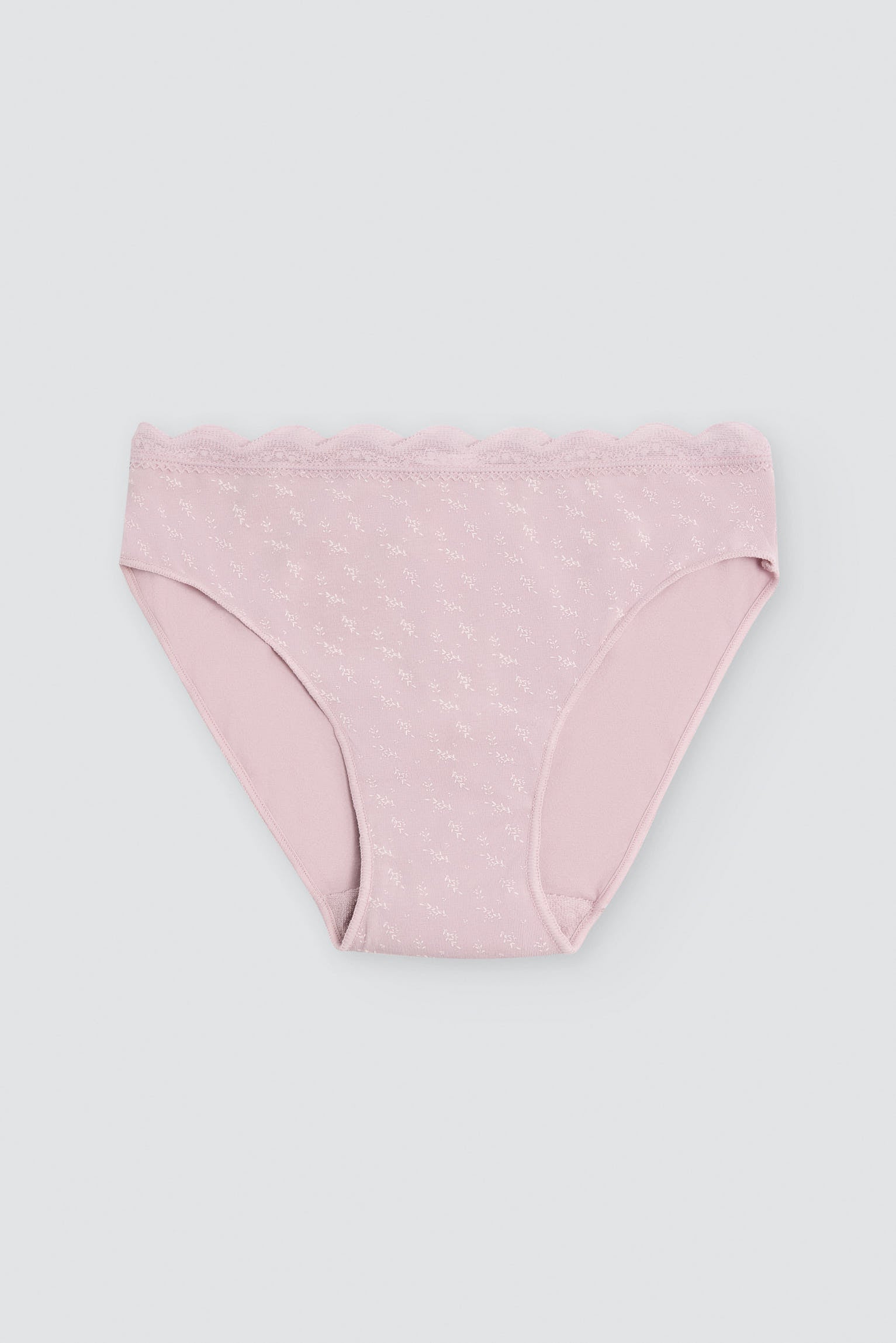 Pack de 2 bragas de algodón midi con ribete de encaje multicolor