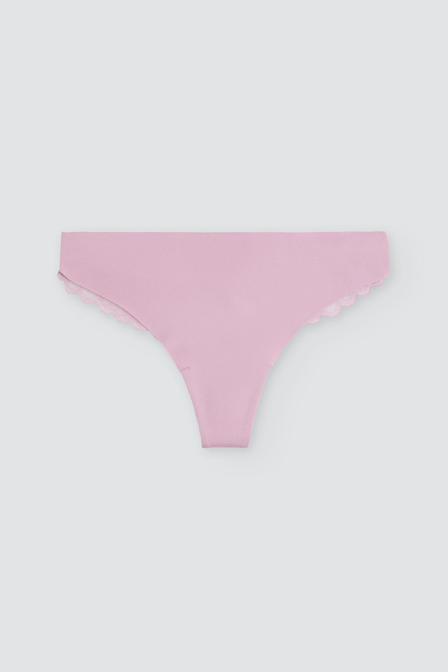 PREVENTA Tanga algodón láser con encaje rosa