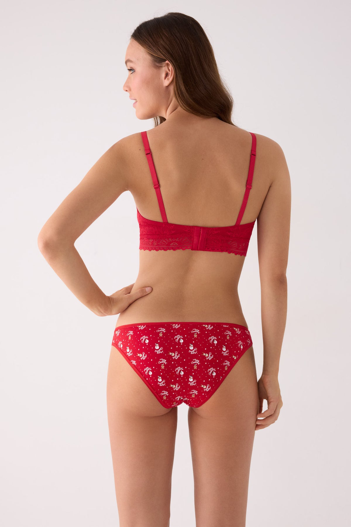 Braga mini mujer algodón navidad estampado Papá Noel