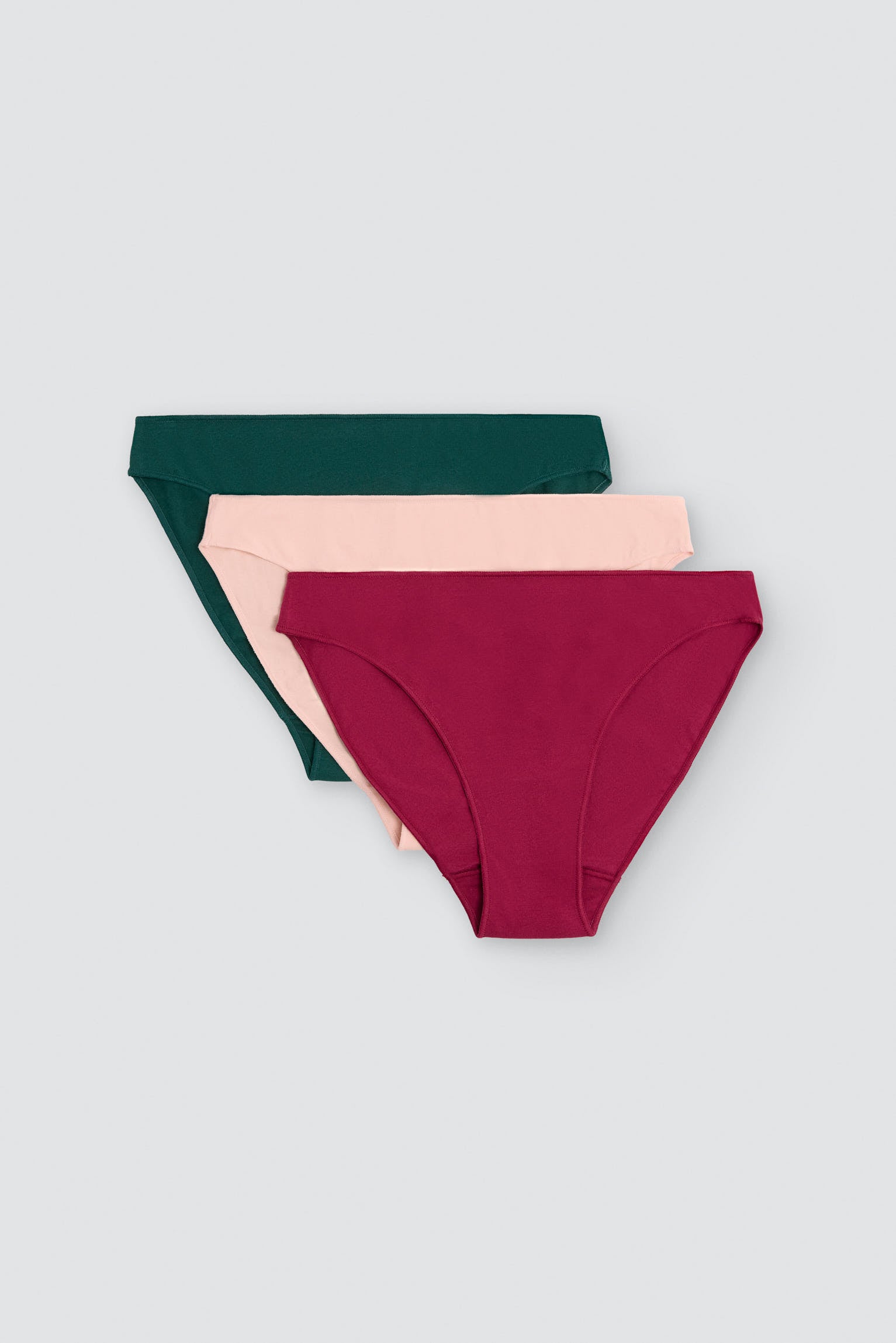 Pack de 3 bragas mini de algodón colores fríos