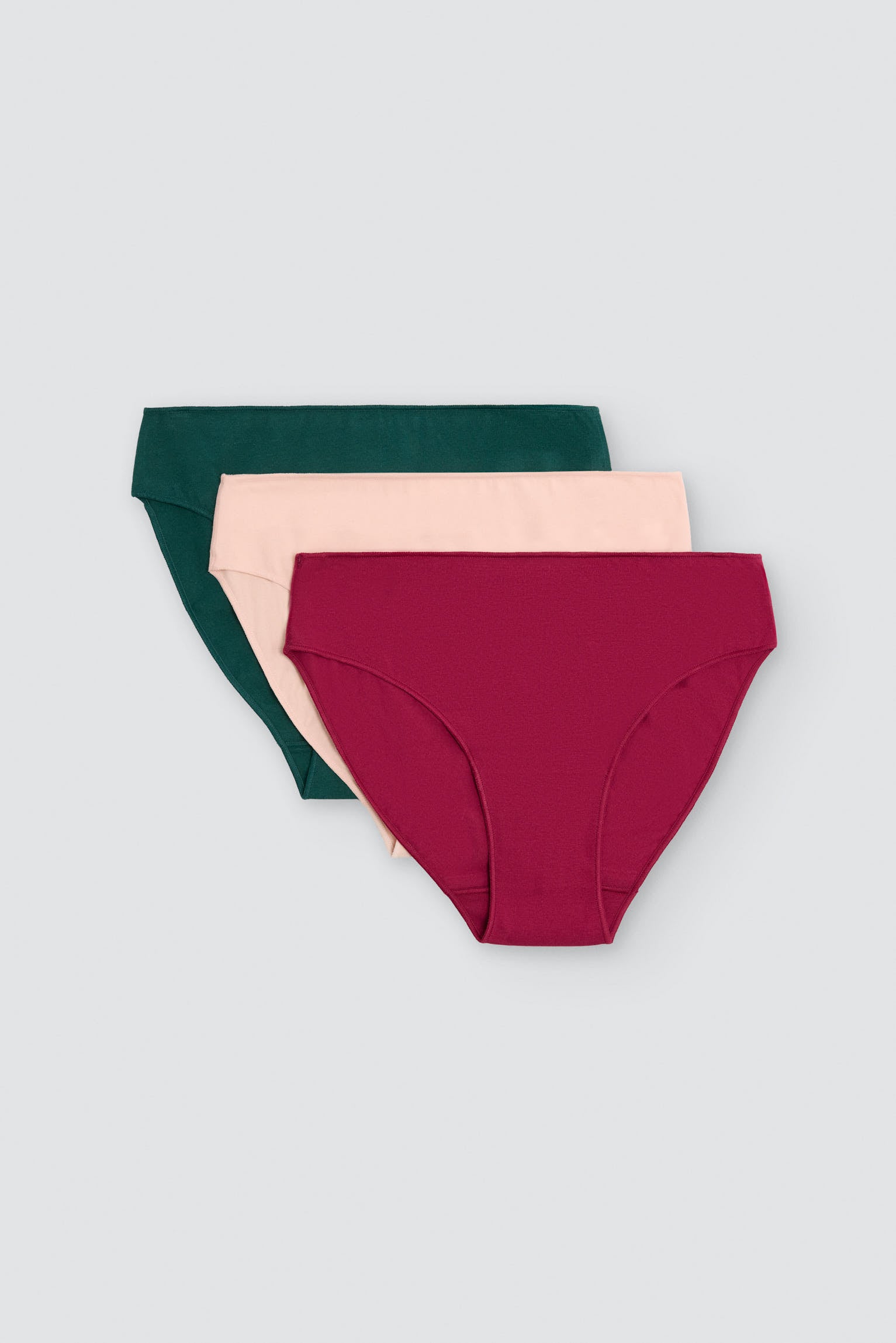Pack de 3 bragas midi de algodón colores fríos