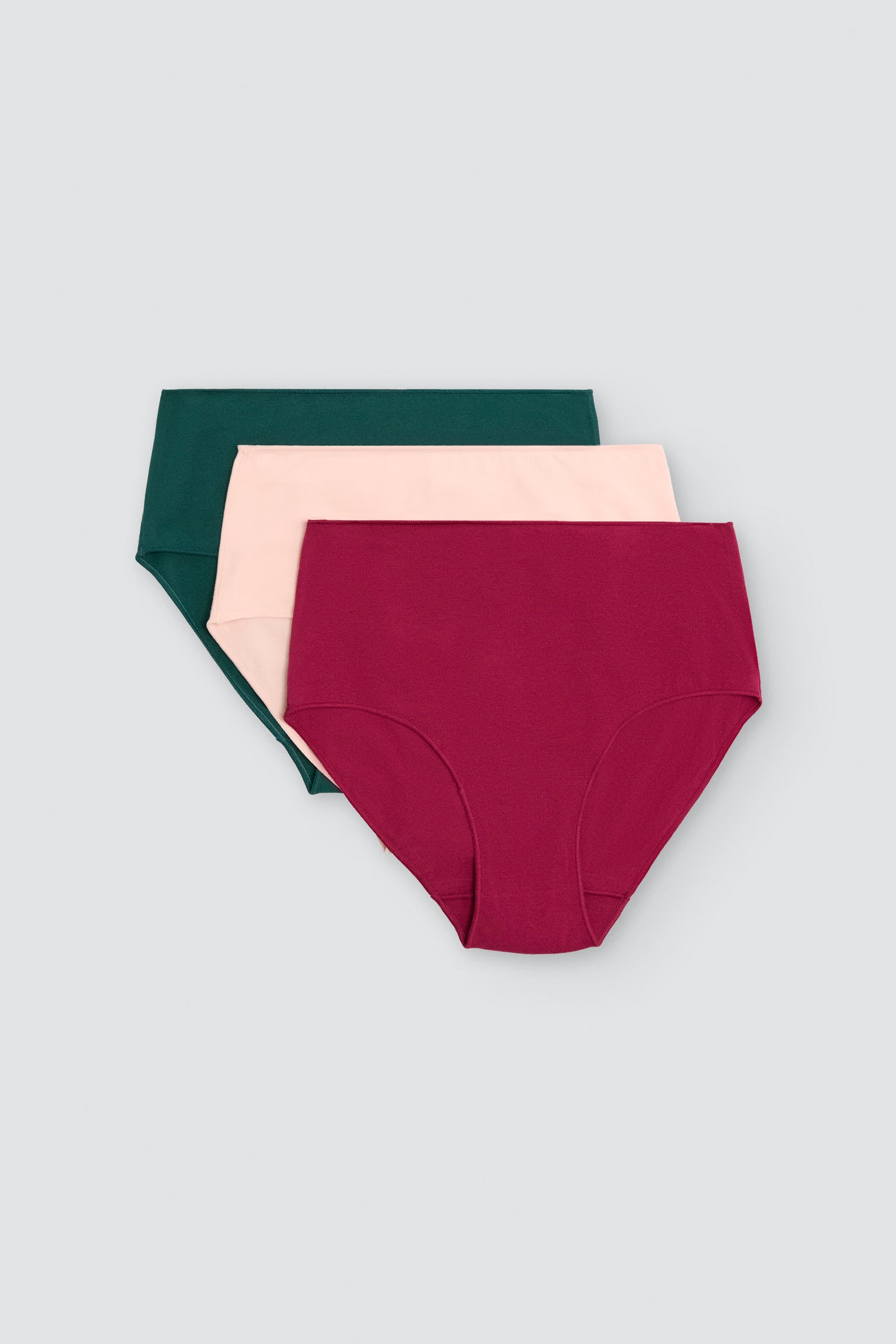 Pack de 3 bragas altas de algodón colores fríos