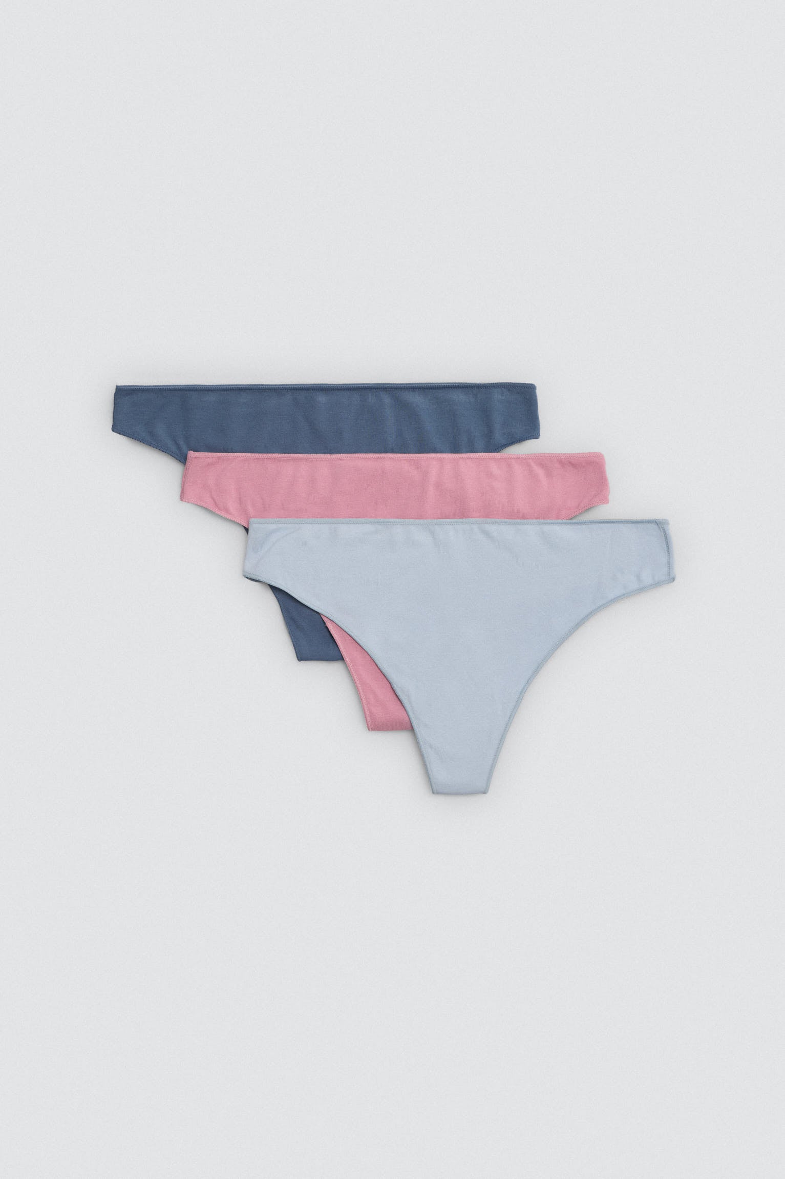 Pack of 3 basic cotton thongs