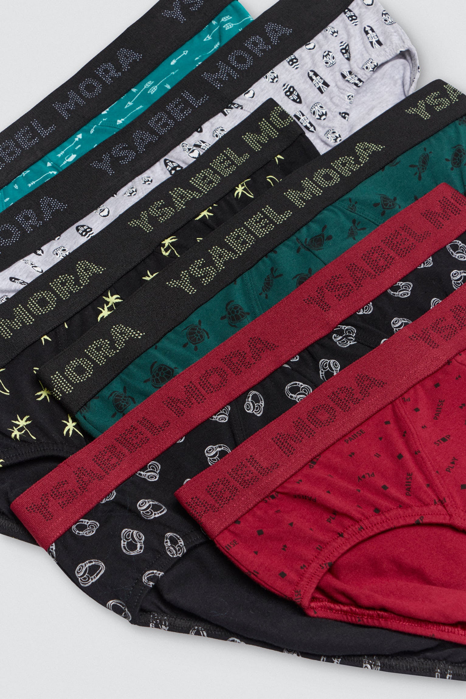 Pack de 6 slip algodón estampados coloridos