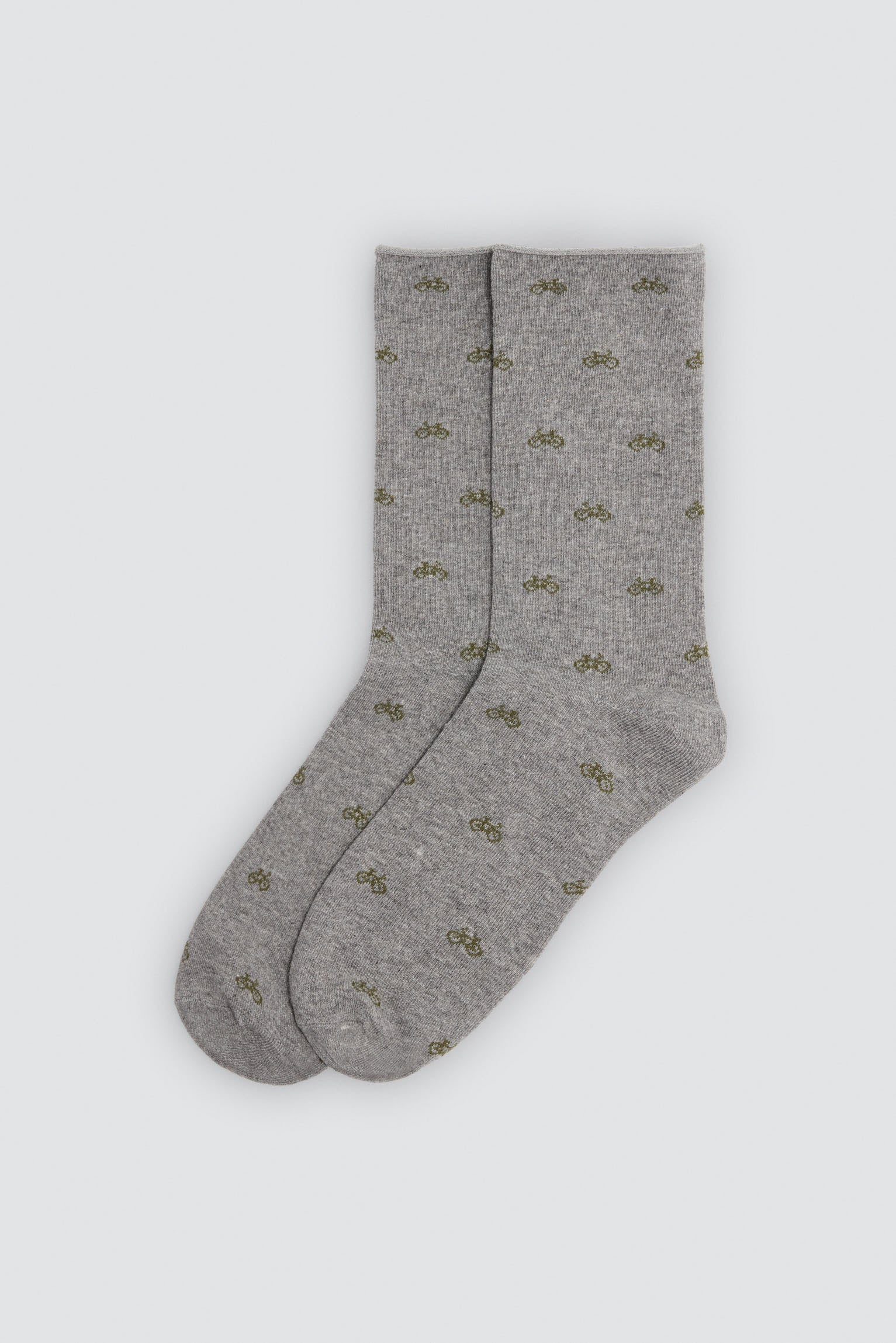 Pack 3 calcetines sin puño estampadoselementos minimal y bicicletas