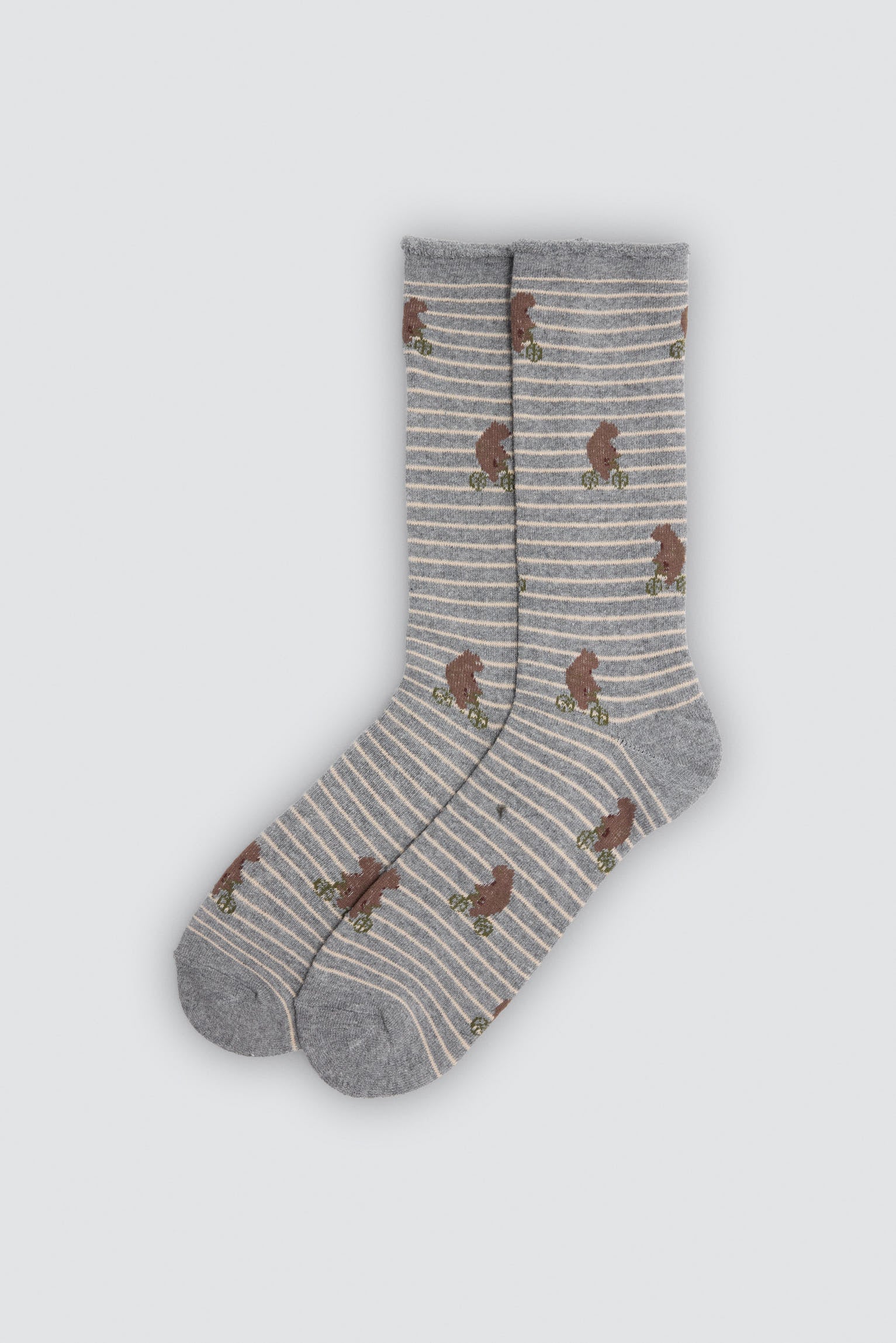 Pack 3 calcetines térmicos sin puño estampados rayas y lunares