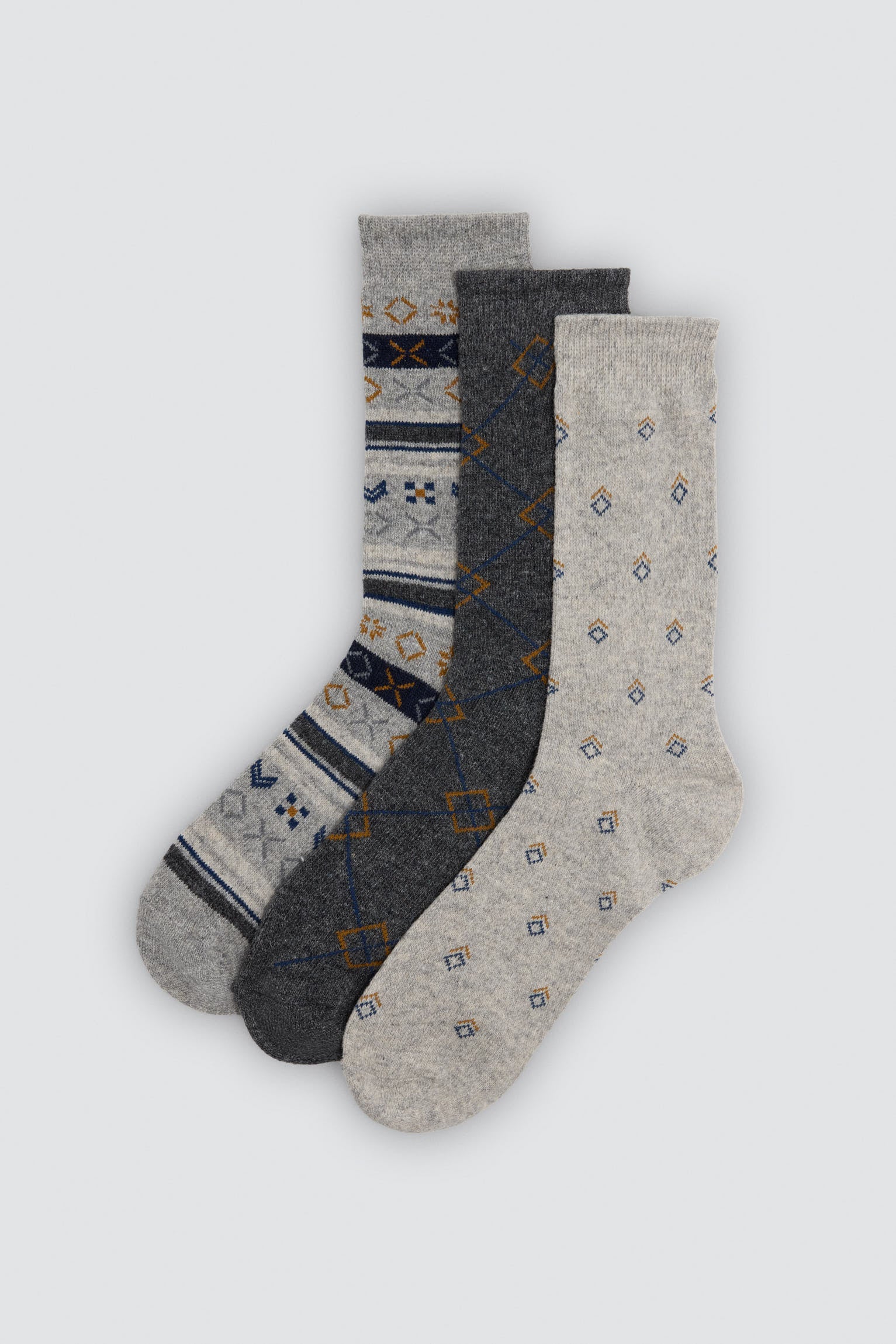 Pack 4 calcetines hombre lana estampados variados