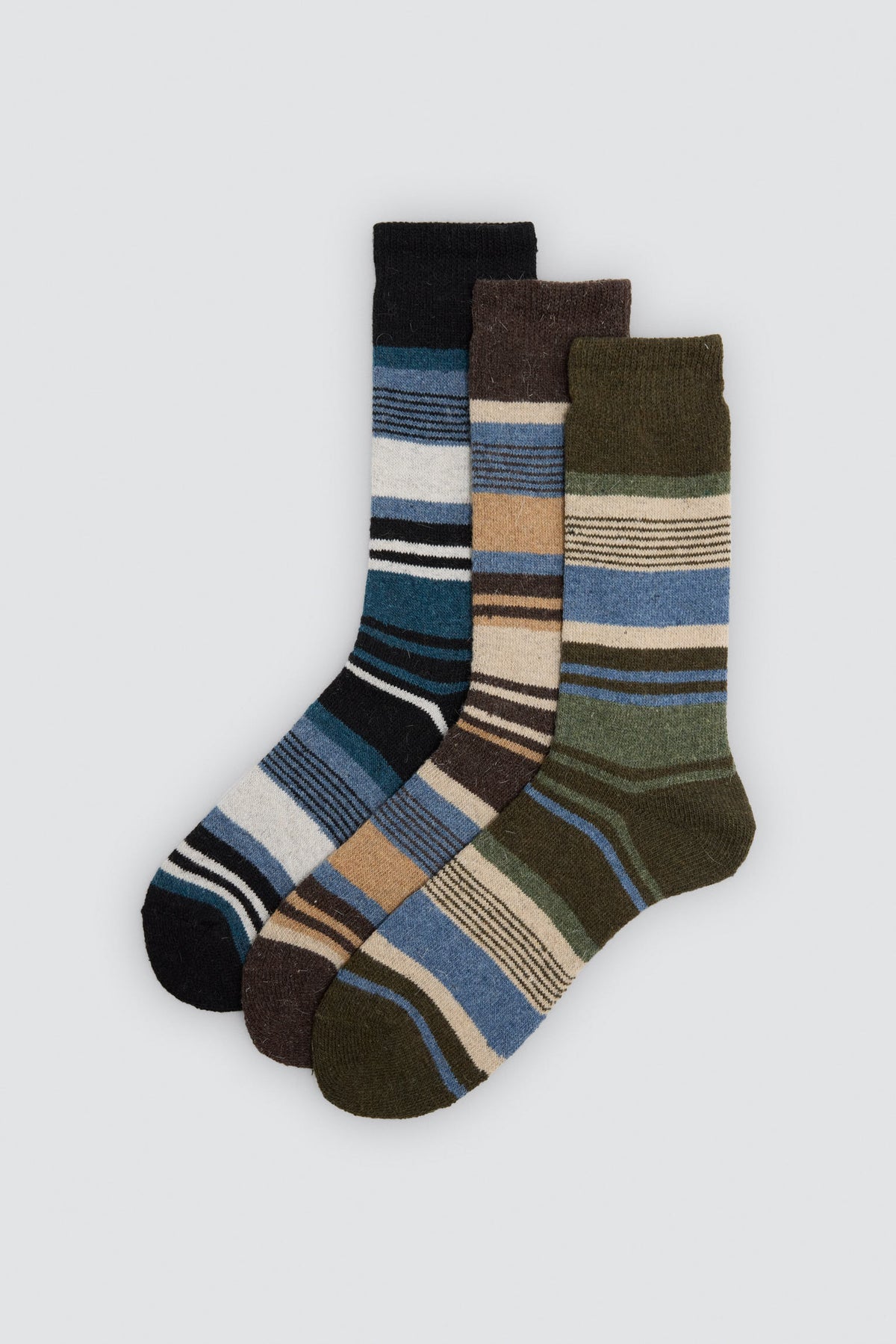 Pack 3 calcetines angora estampado rayas