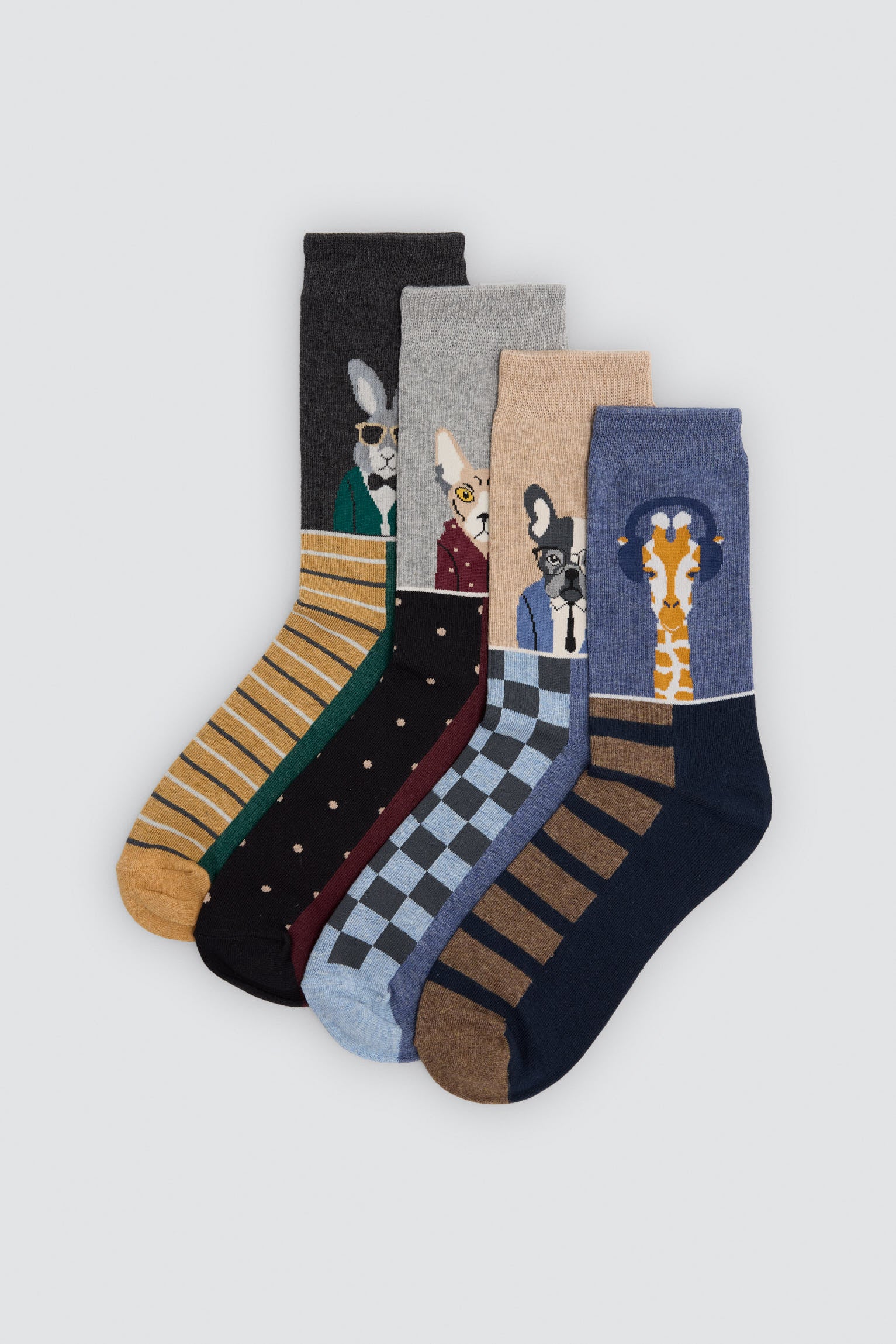 Pack 4 calcetines estampados divertidos animales  Sockarrats