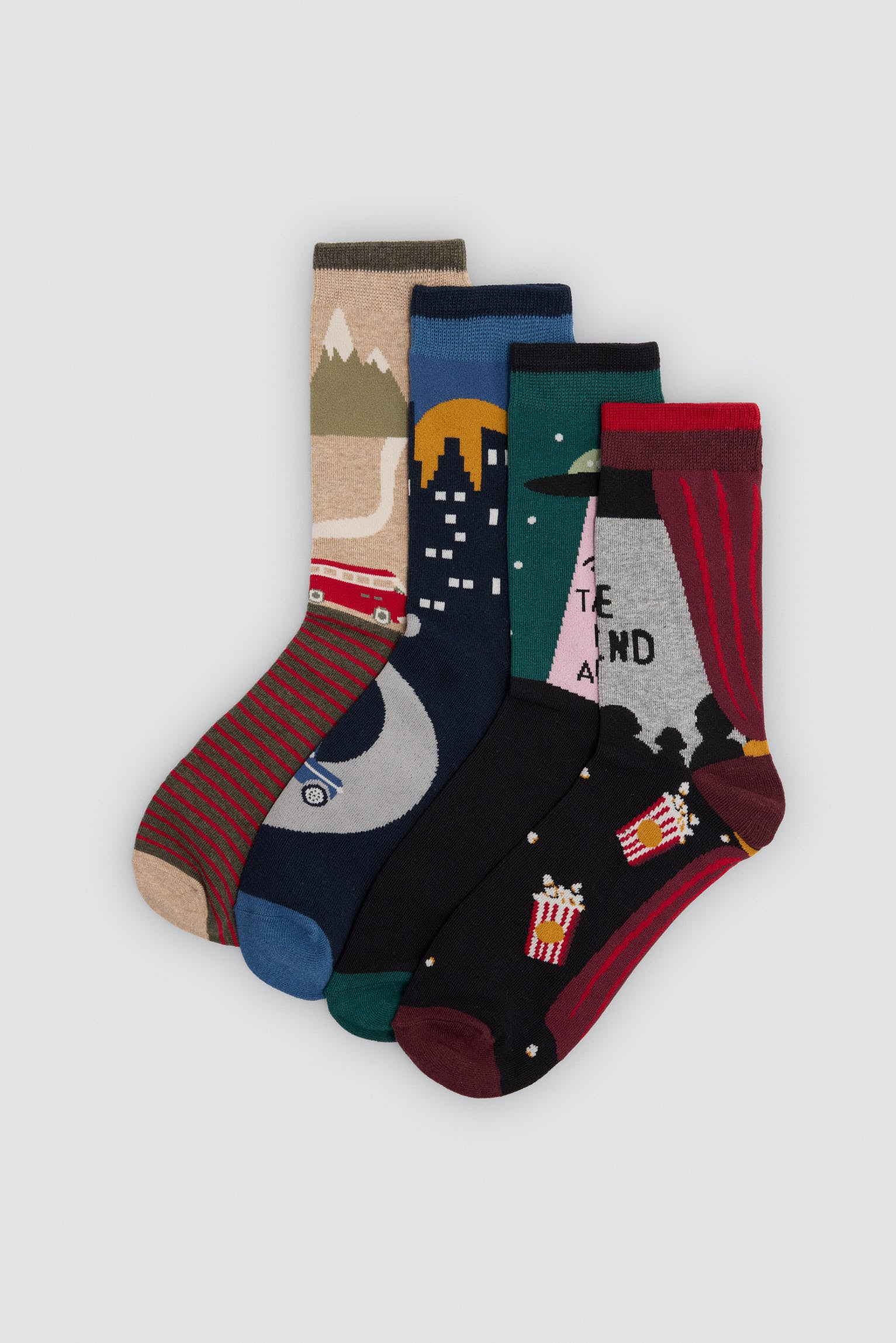 Pack 4 calcetines estampados paisajes coloridos  Sockarrats