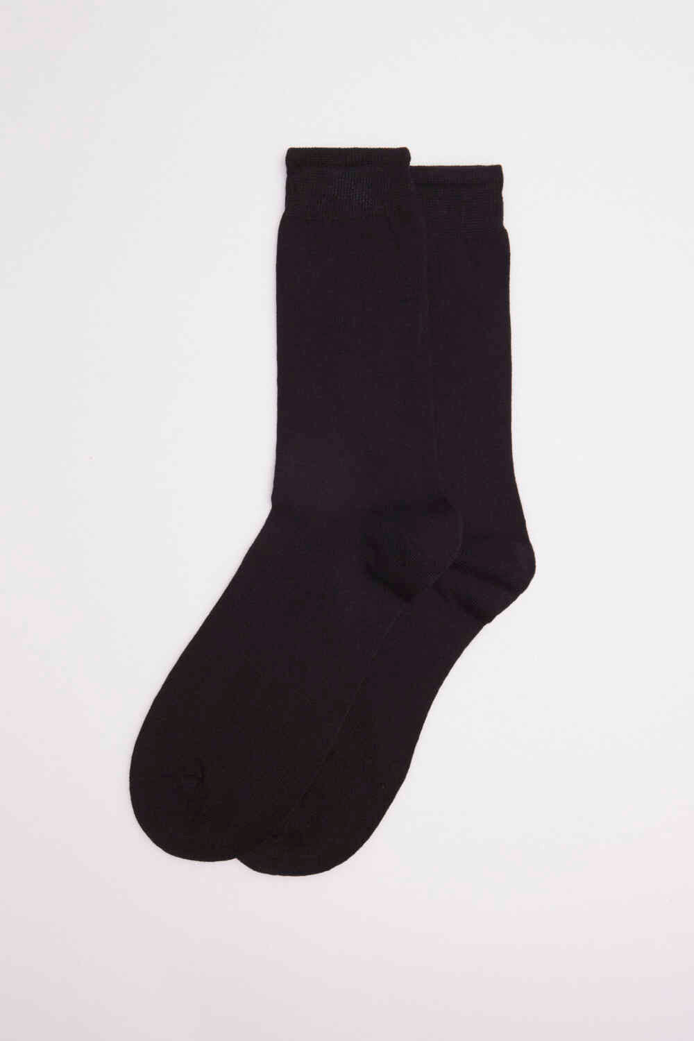 Basic long black cotton socks