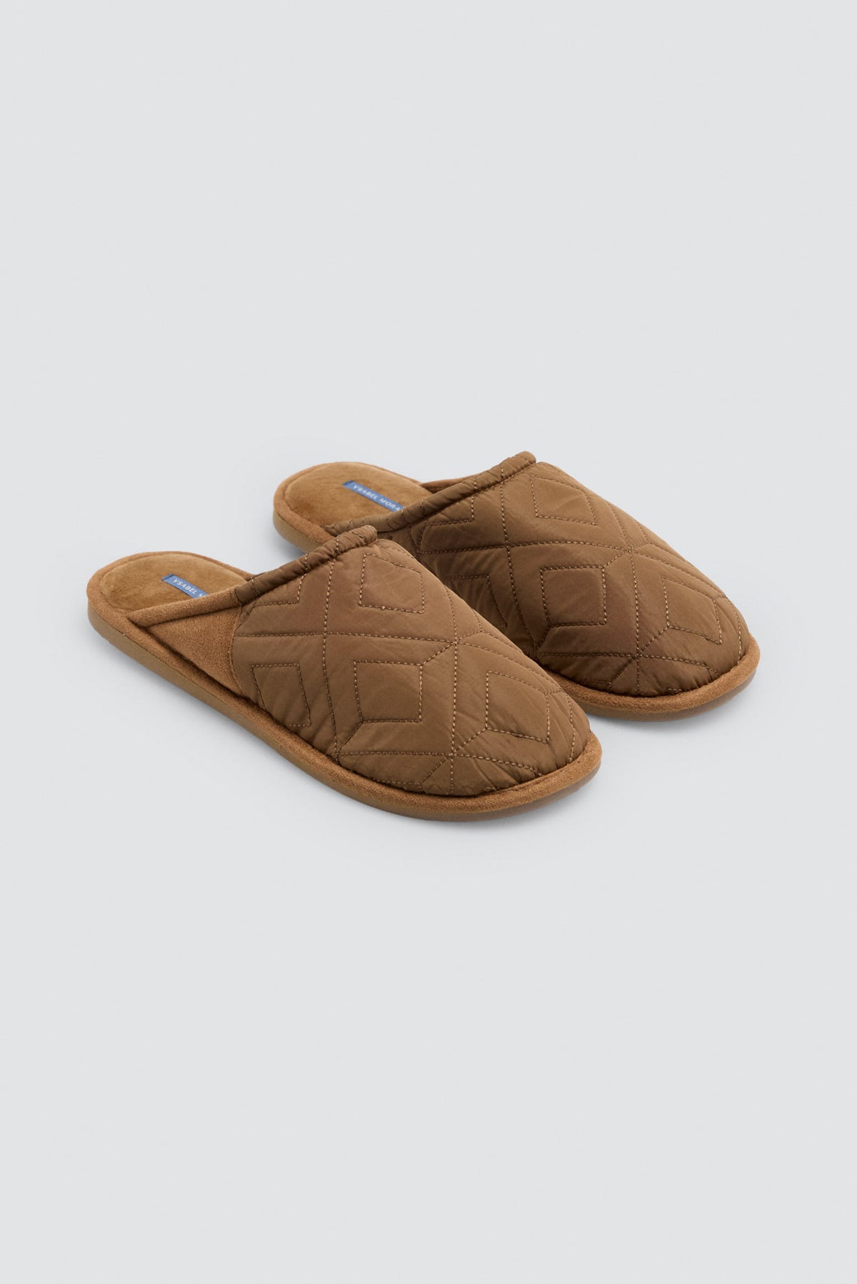 Zapatillas de casa acolchadas interior terciopelo ocre