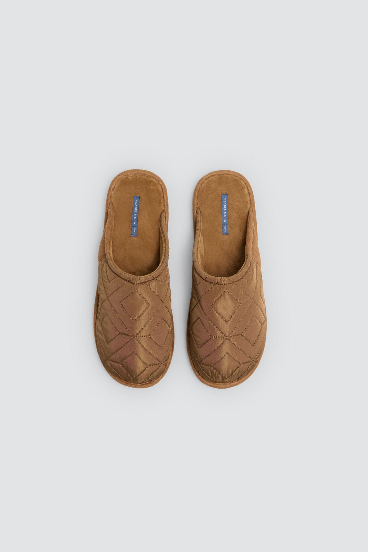 Zapatillas de casa acolchadas interior terciopelo ocre