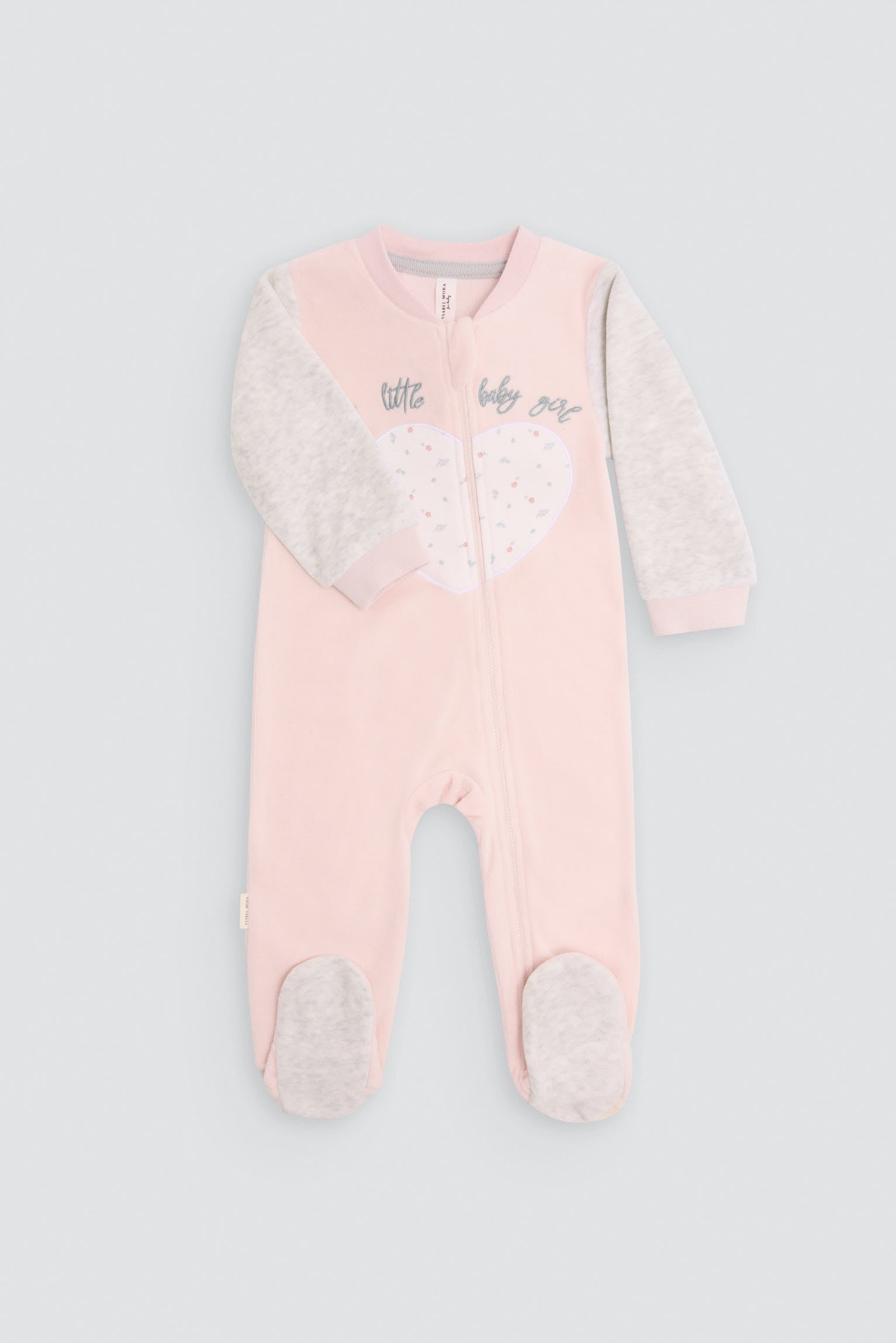 Pelele bebé cremallera estampado corazón