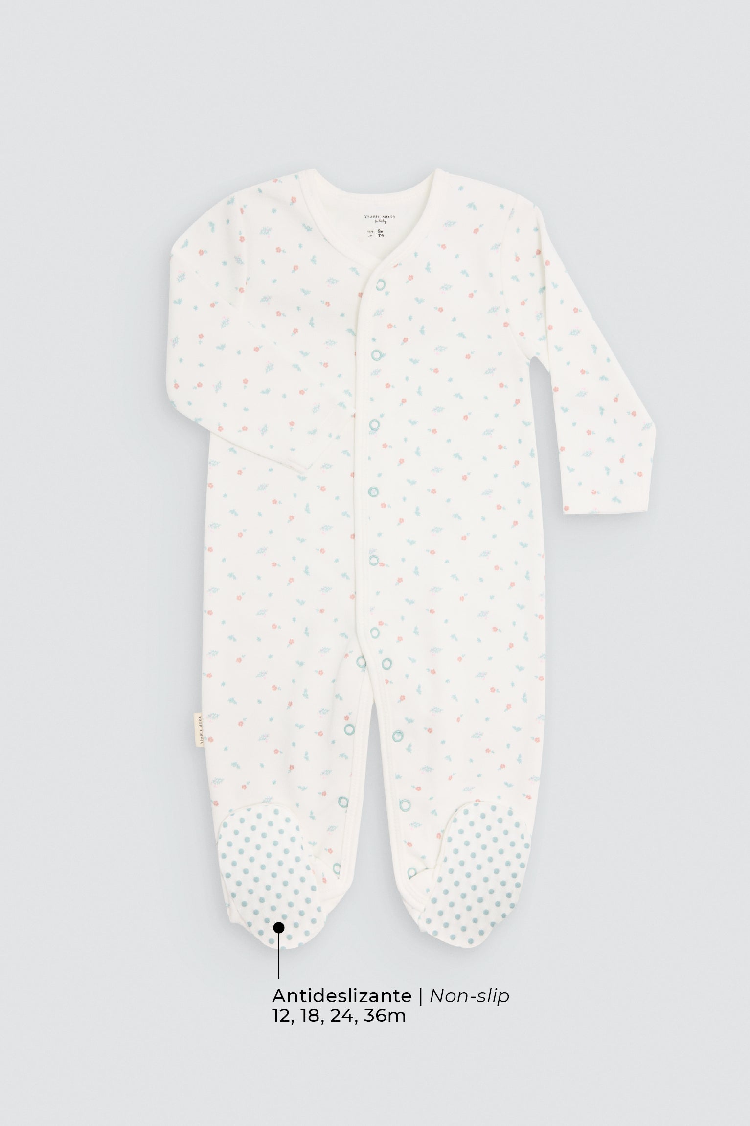 Pelele bebé manga larga estampado floral