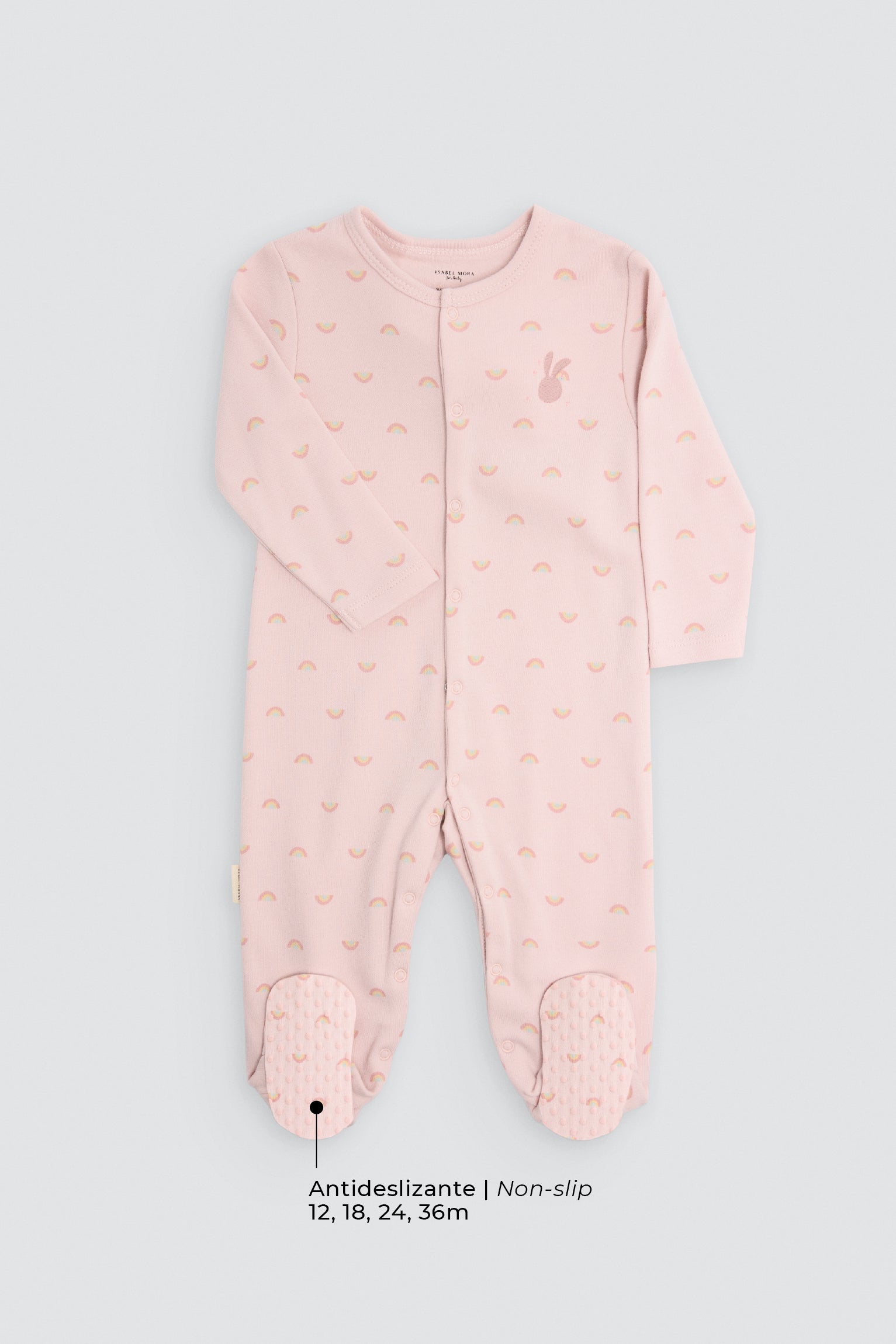 Pelele bebé algodón estampado arcoiris