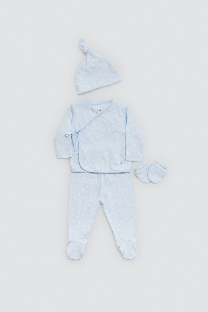 Conjunto primeira roupa recém-nascido azul