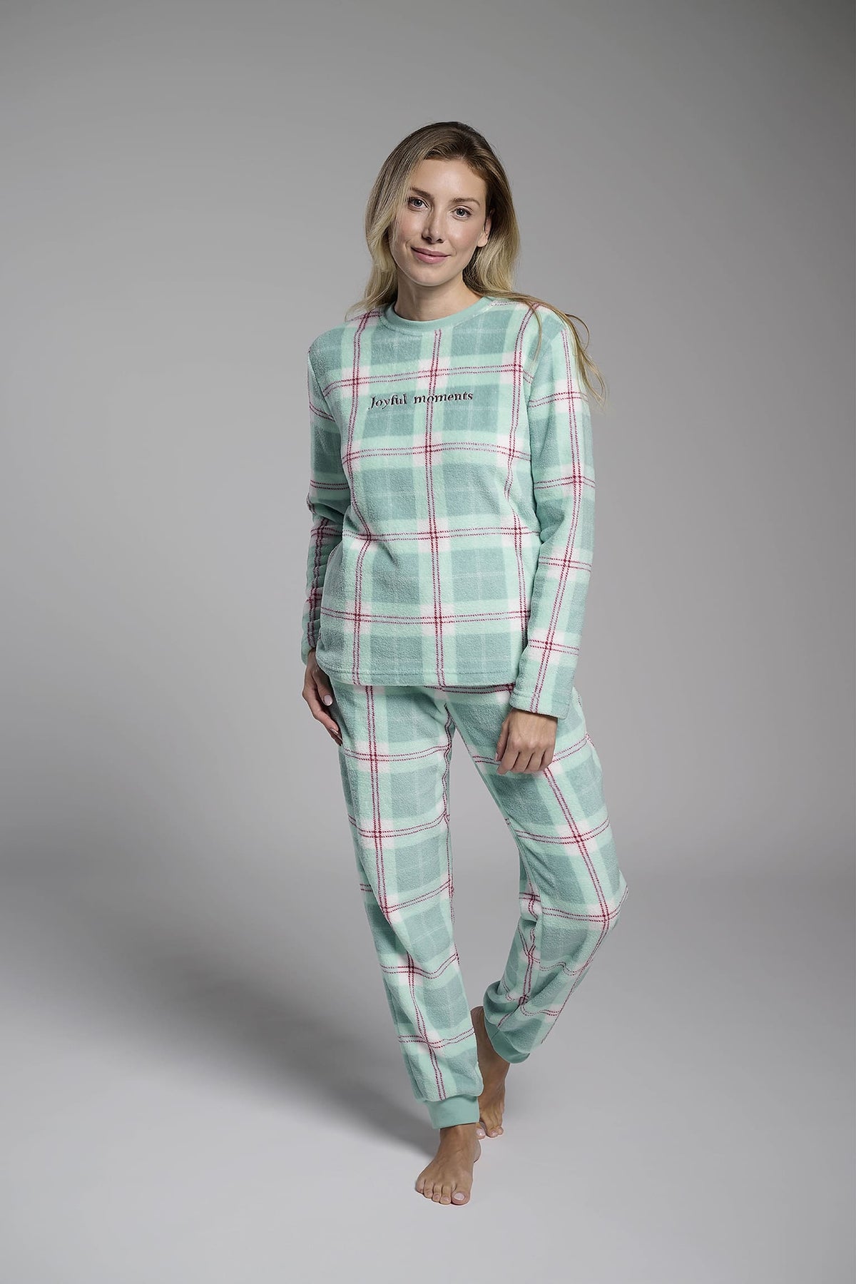 26210-pijama-largo-polar-coralina-mujer-cuadros-verde-agua-marina