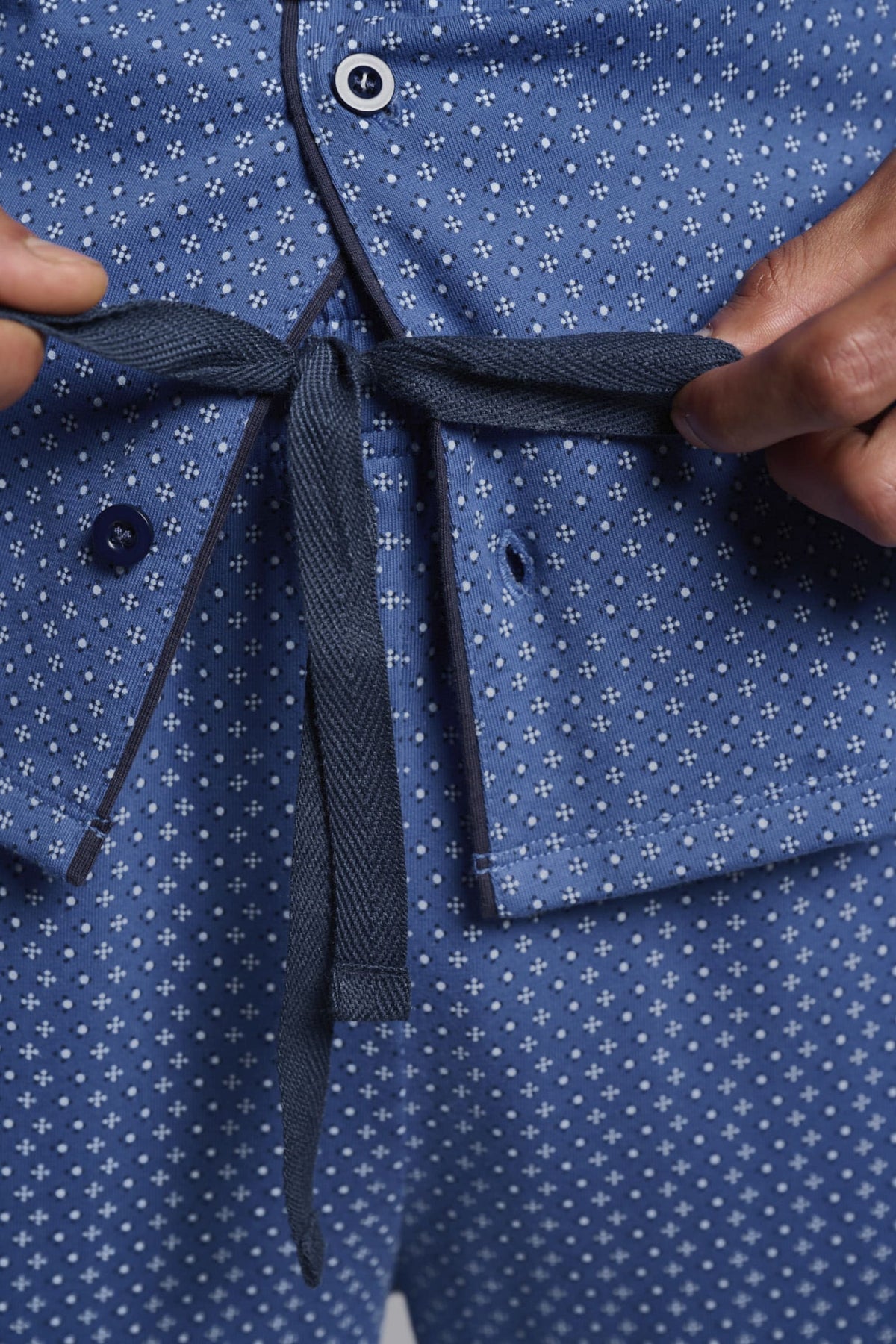 Pijama camisero largo hombre algodón estampado