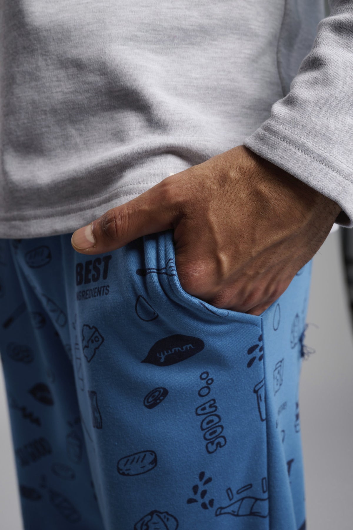 Pijama largo hombre afelpado estampado Food Truck