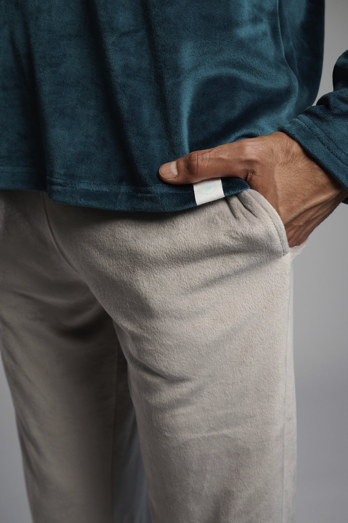 Pijama largo hombre terciopelo estampado de billar