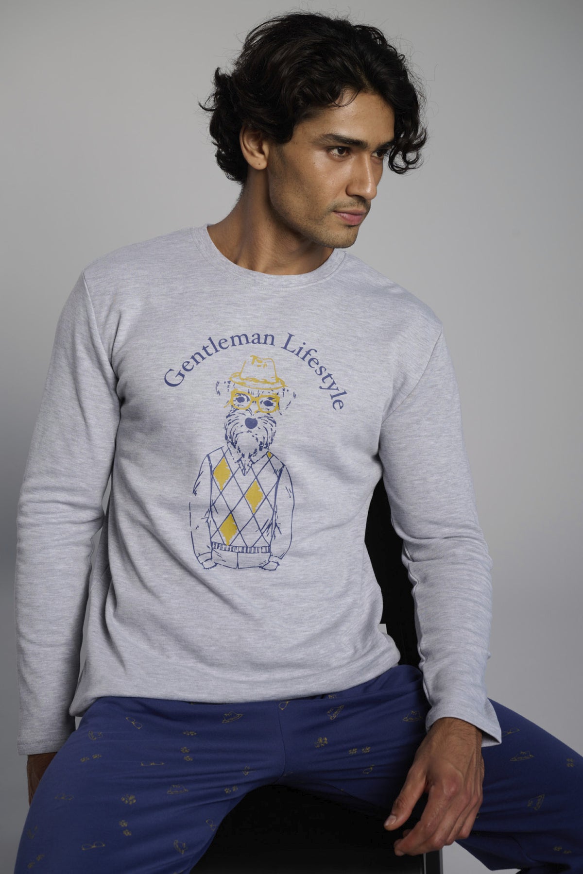 Pijama largo hombre afelpado estampado Gentleman Lifestyle