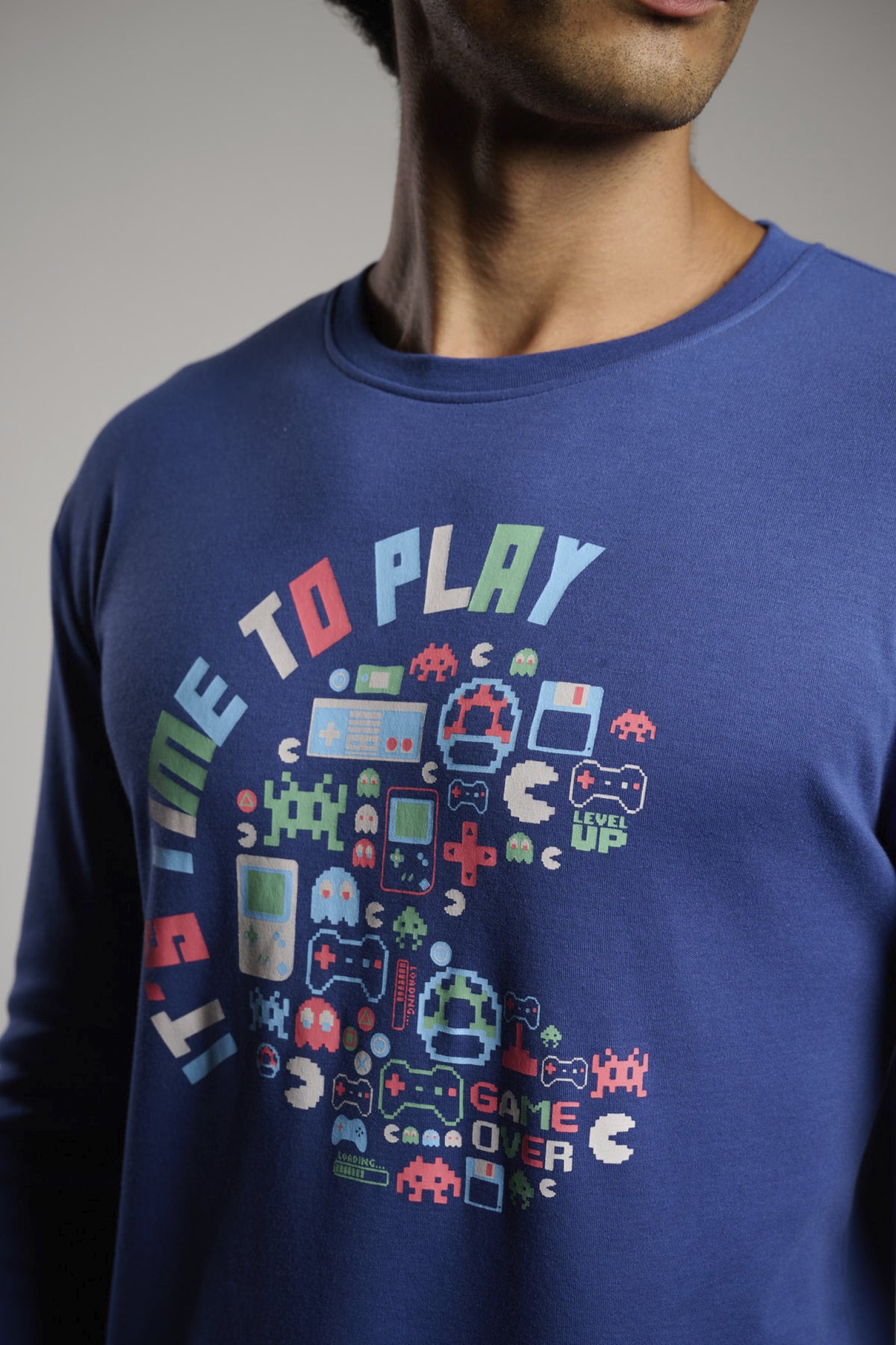 Pijama largo hombre afelpado estampado gamer over