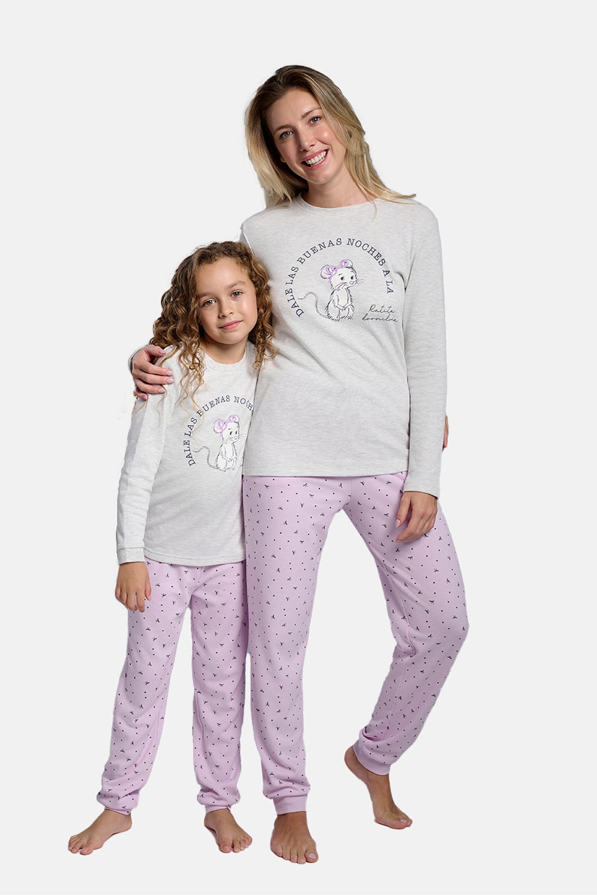 Pijama largo niña afelpado estampado ratita dormilona