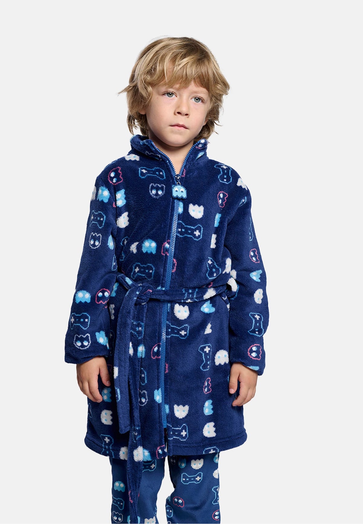 Bata infantil polar coralina niño estampado gamer