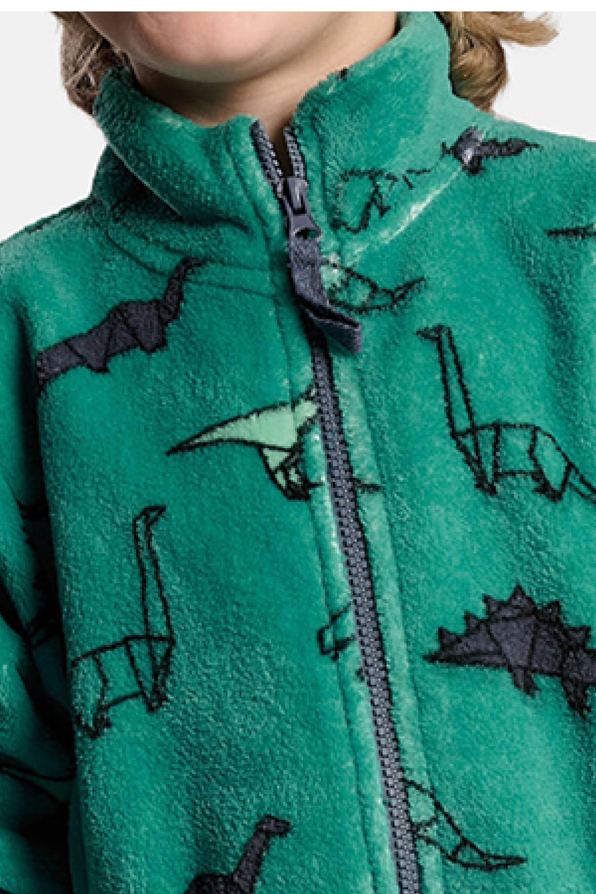Bata infantil polar coralina niño cierre cremallera estampado dinosaurios