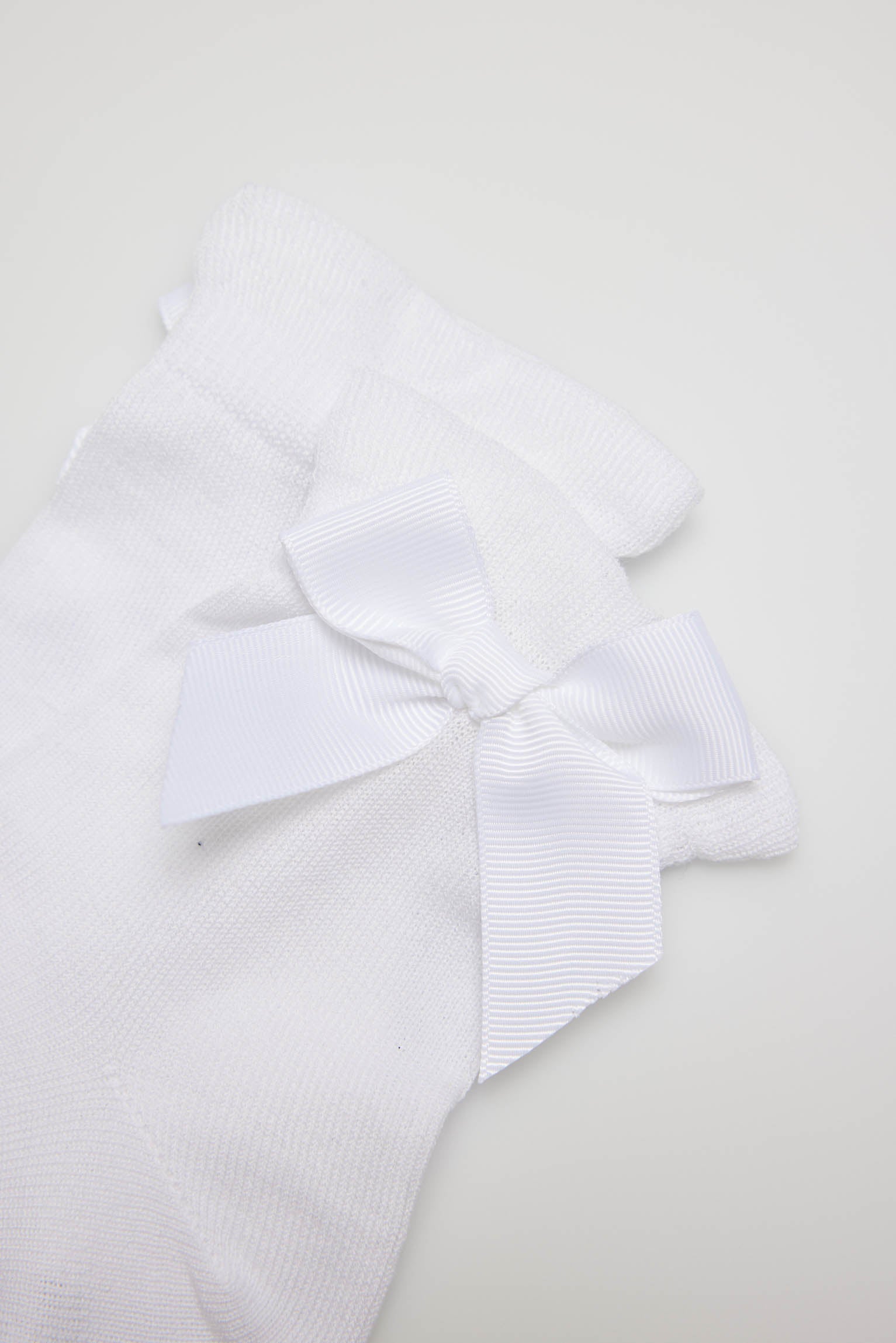 White bow ceremony children's socks