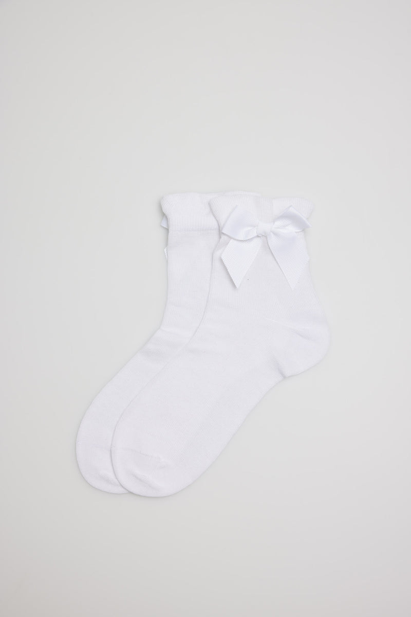 White bow ceremony children's socks