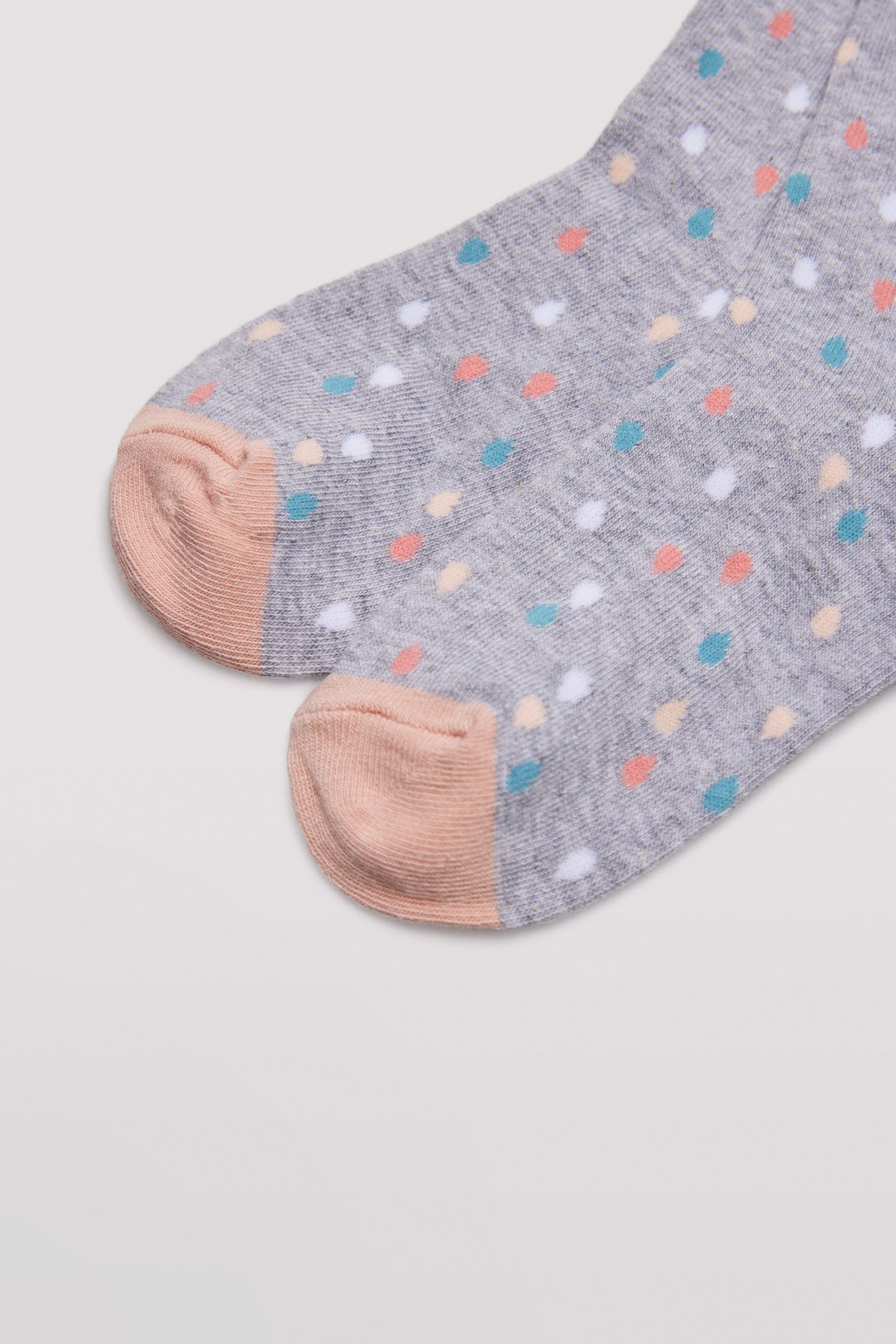 Pack of 2 girl's cotton socks with pastel prints