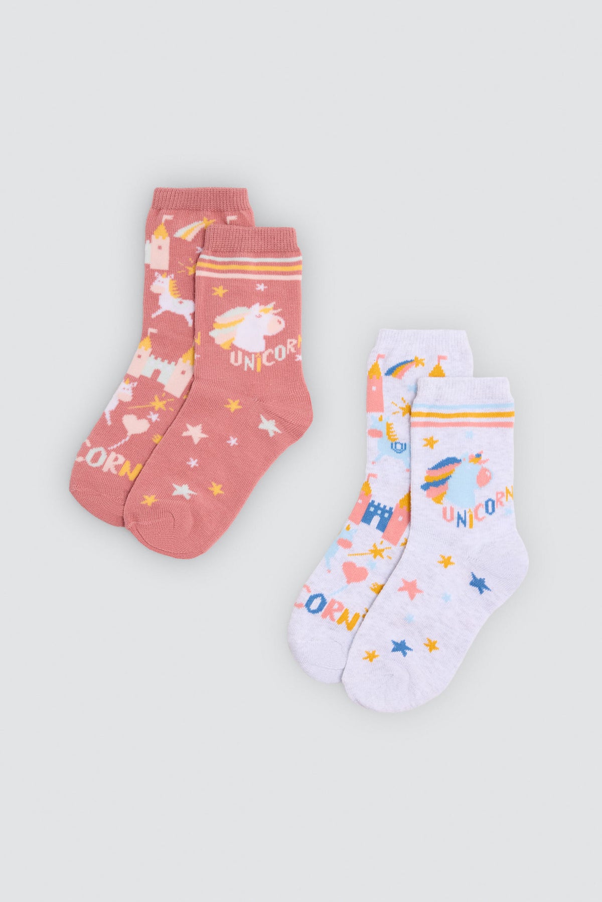 Pack 4 calcetines niña estampado unicornios