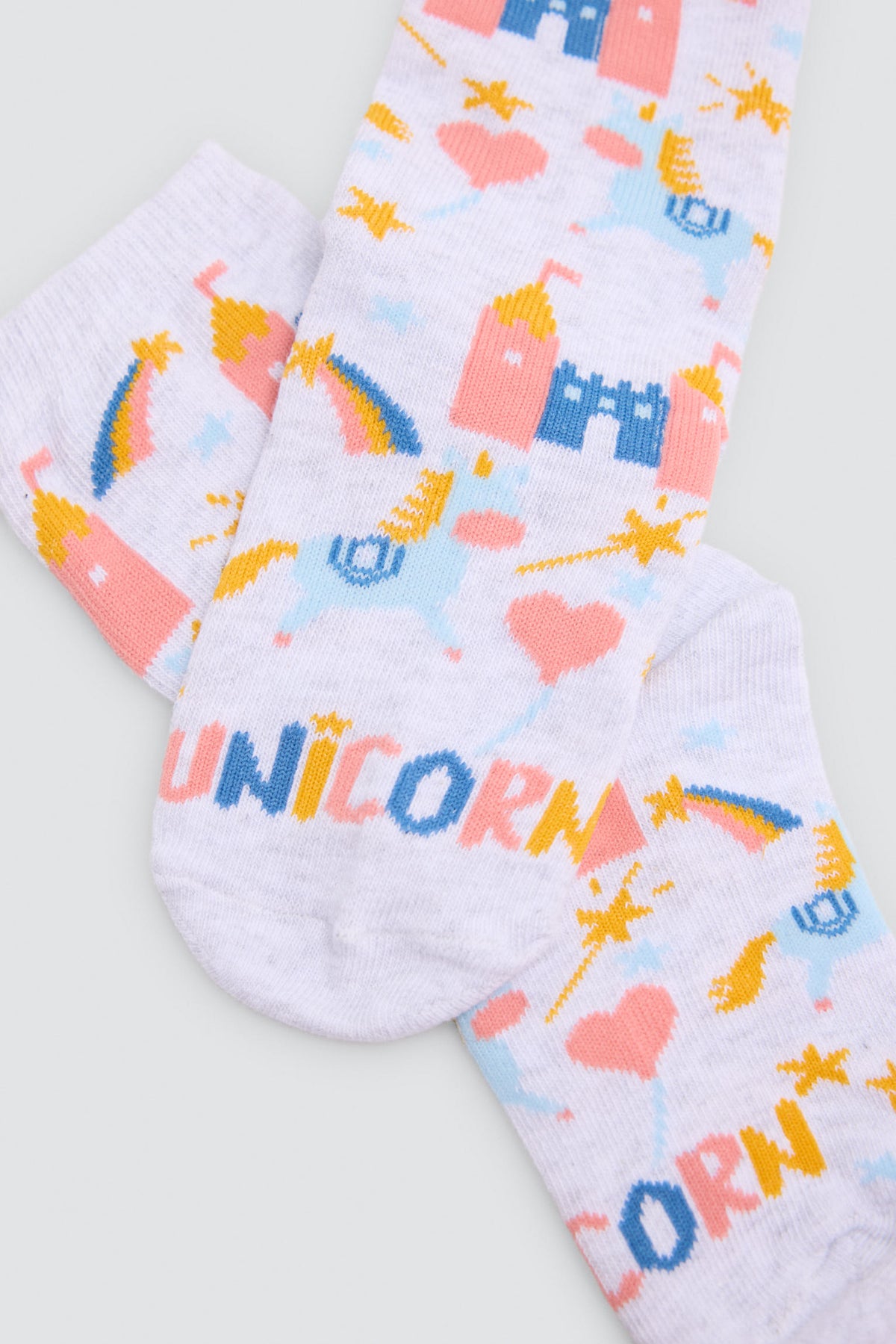 Pack 4 calcetines niña estampado unicornios