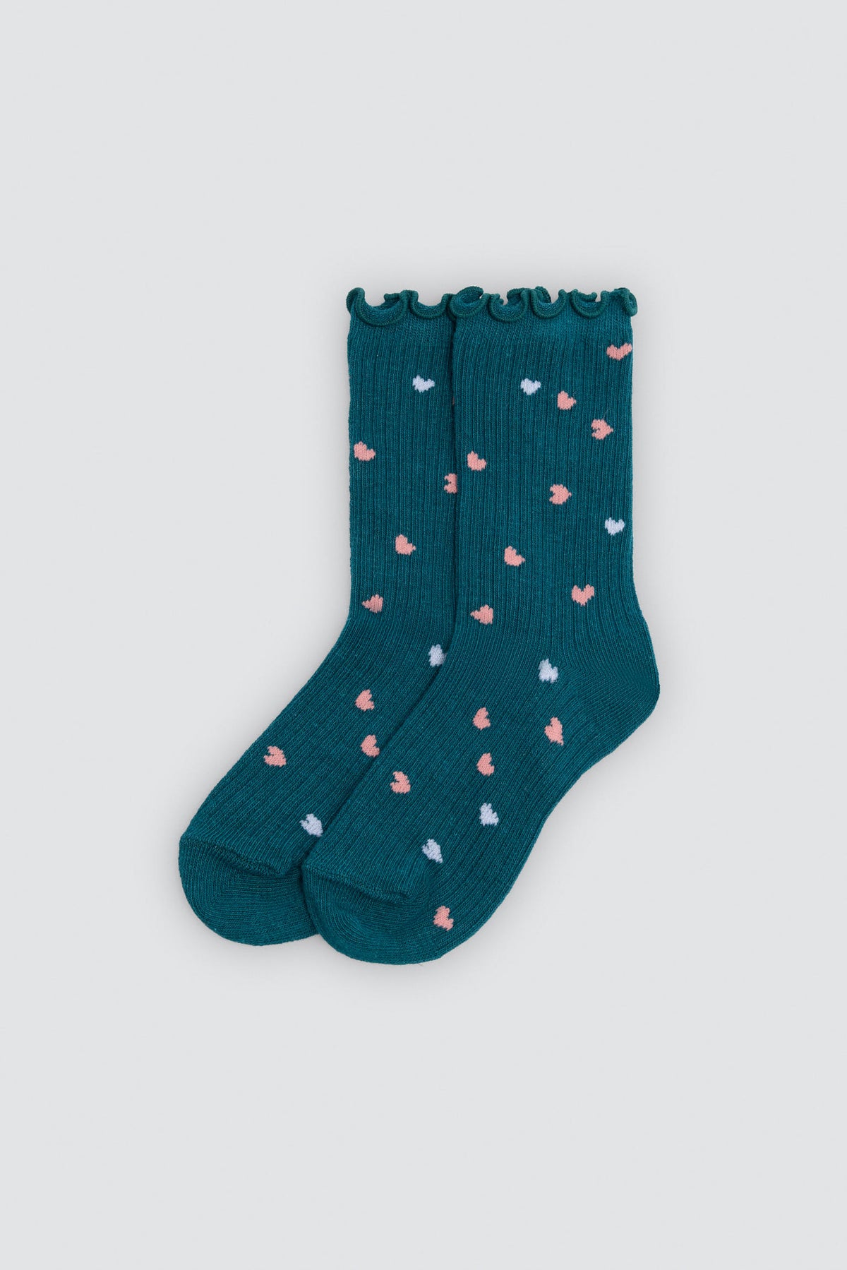 Pack 4 calcetines niña puño ondulado estampado flores