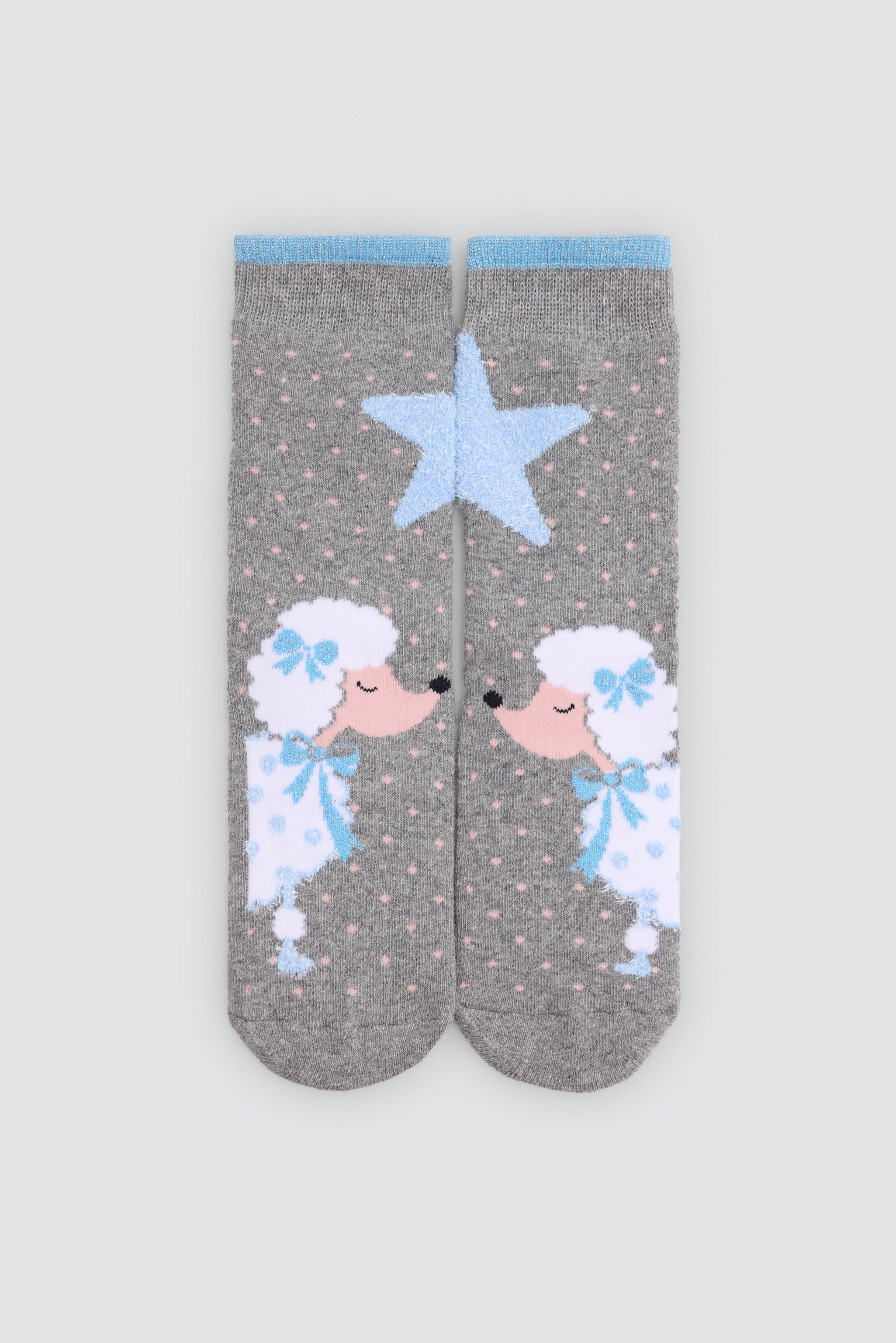 Pack 3 calcetines niña térmicos antidelizantes estampado perro caniche