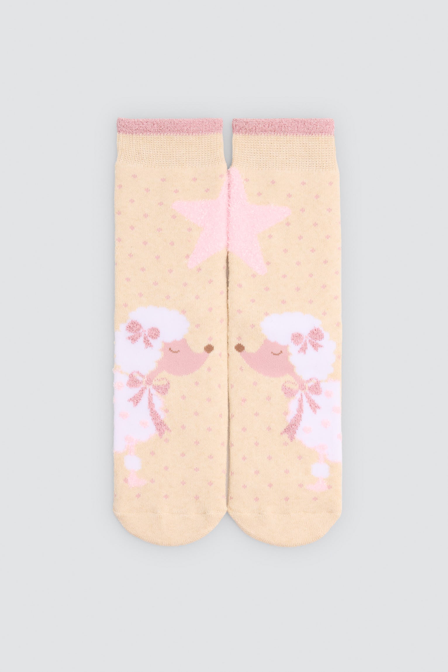 Pack 3 calcetines niña térmicos antidelizantes estampado perro caniche