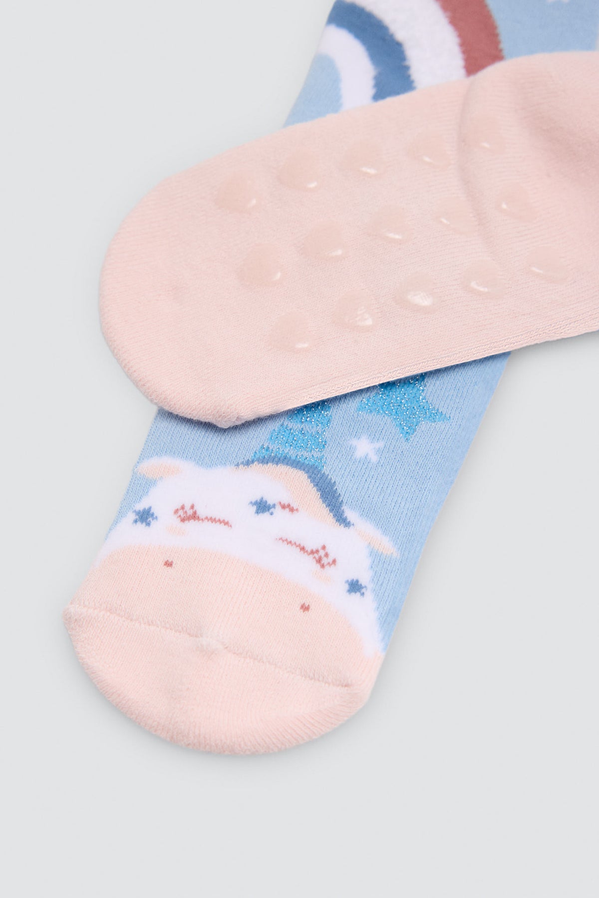 Pack 3 calcetines niña térmicos algodón antidelizantes estampado unicornios y arcoiris