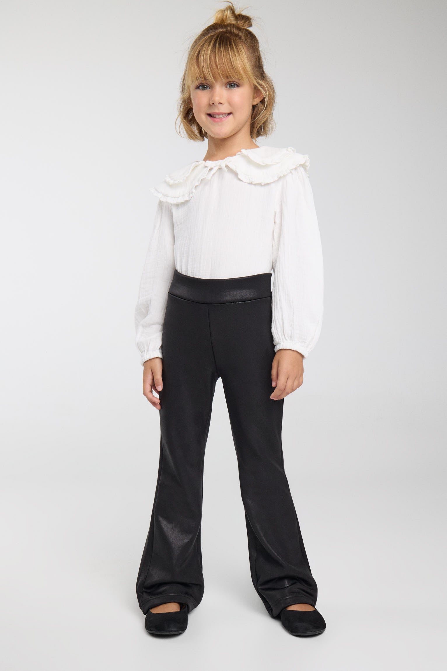 TÉRMICO Pantalón afelpado niña efecto piel flare negro