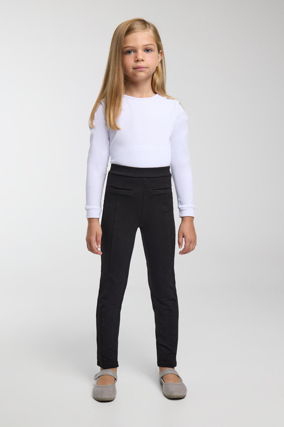 TÉRMICO Leggings afelpados niña pitillo negro