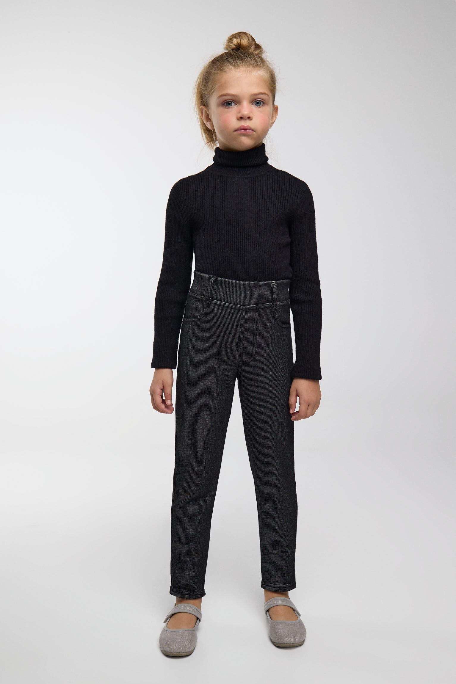 TÉRMICO Leggings afelpados niña efecto vaquero negro