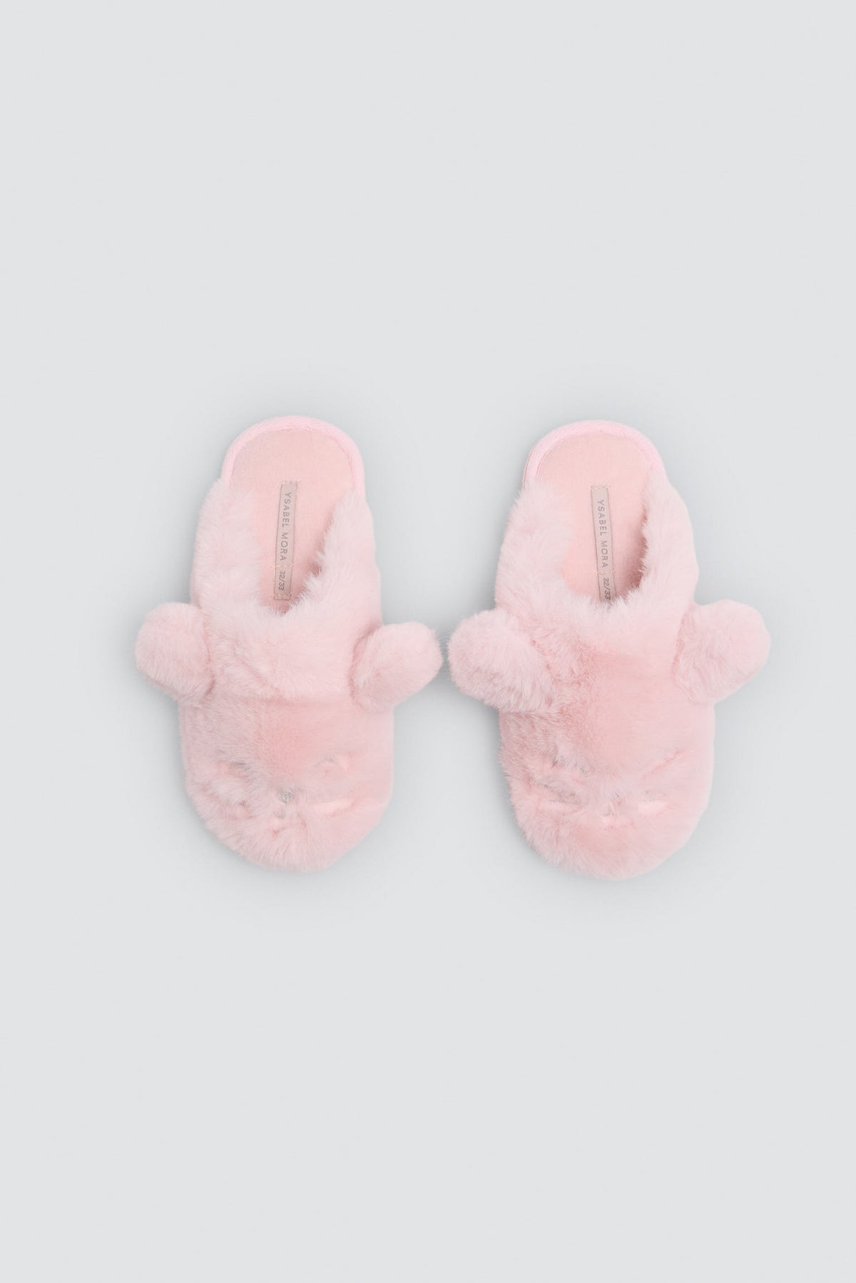 Zapatillas de casa niña con pelo y orejas 3D gato