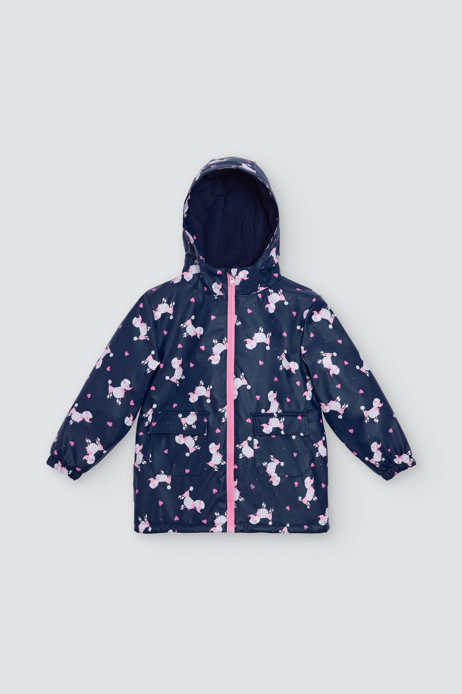 Chubasquero niña  forro polar estampado caniches