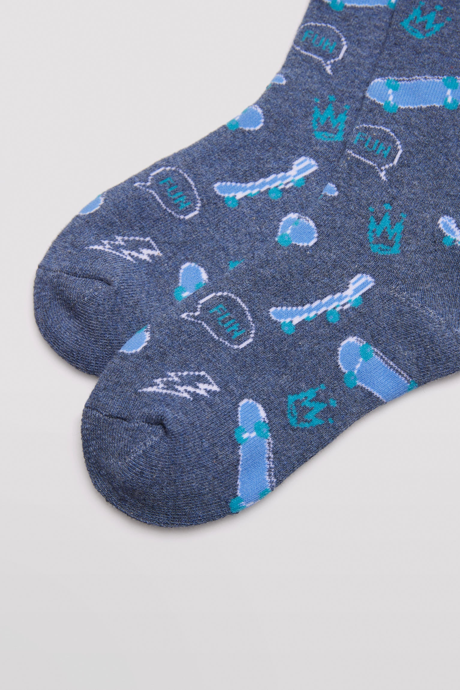 Pack of 3 thermal socks without cuffs for boys with skater prints