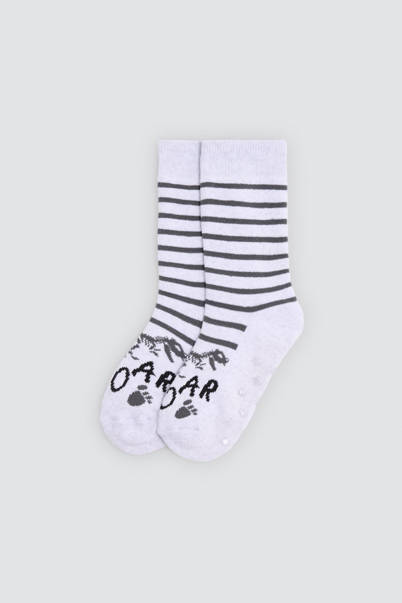 Pack 3 calcetines niño térmicos antideslizantes estampado dinosaurios y huellas