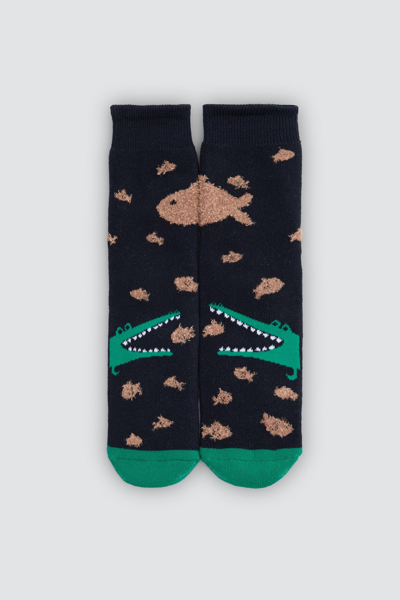Pack 3 calcetines niño térmicos antideslizantes estampado cocodrilos y tiburones