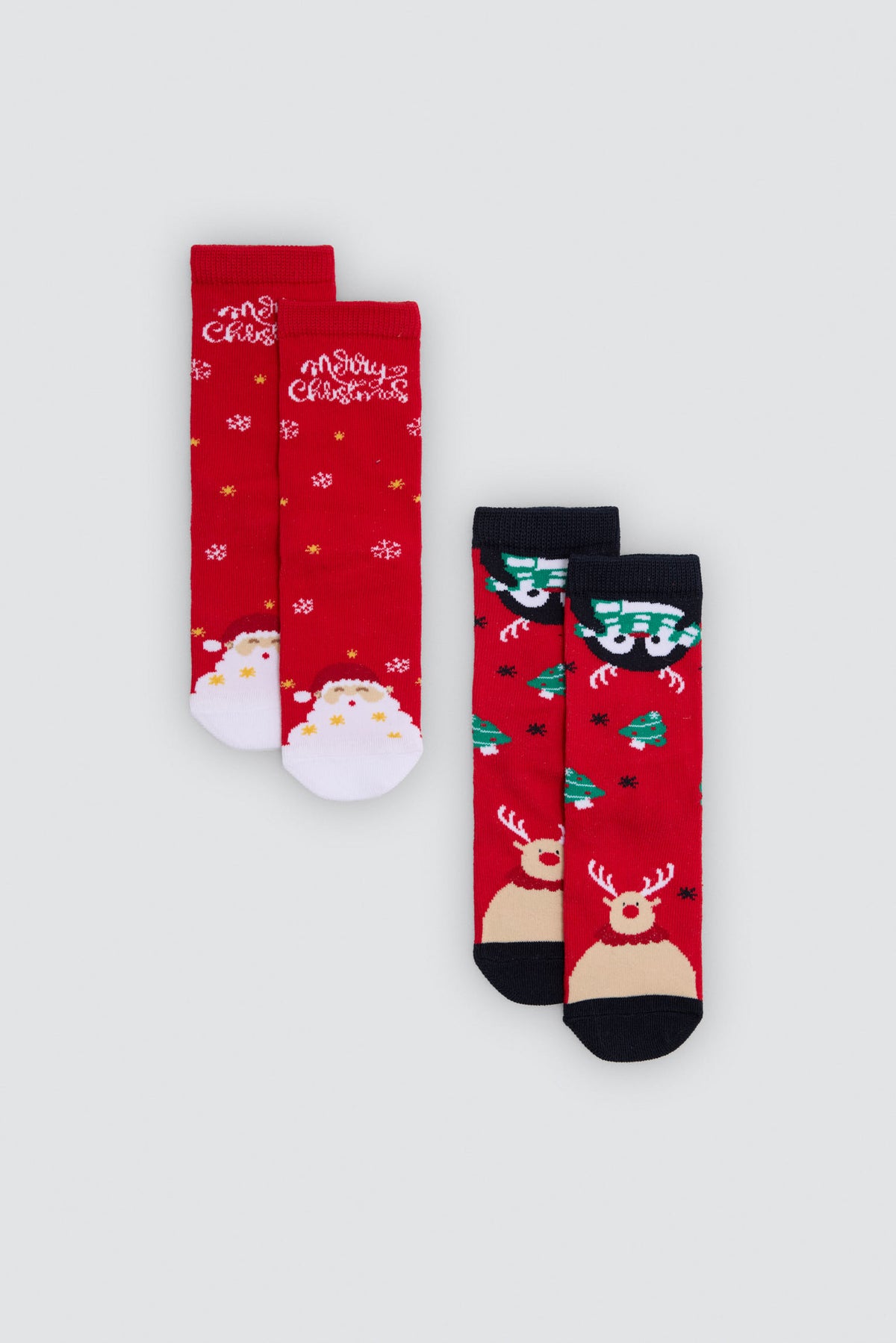 Pack 2 calcetines infantiles algodón navidad estampados